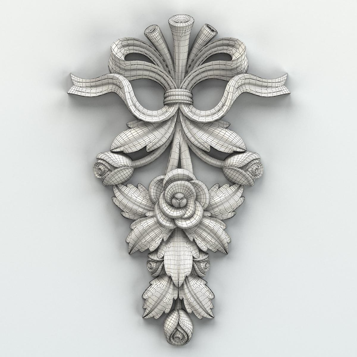 Carved decor vertical 010 3D model_5