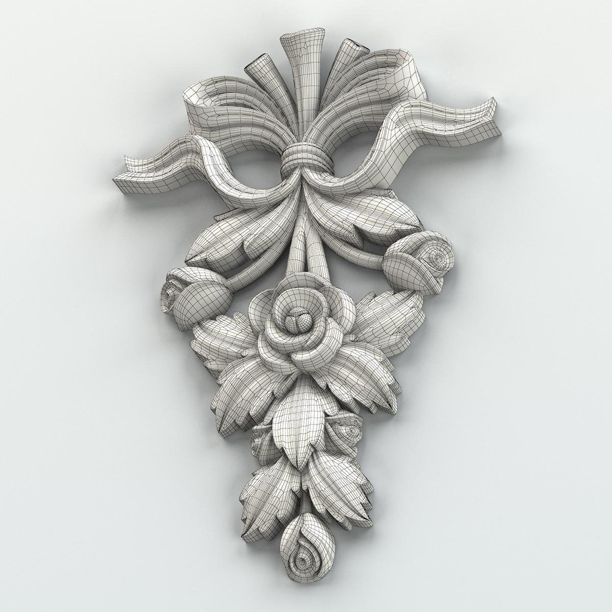 Carved decor vertical 010 3D model_7