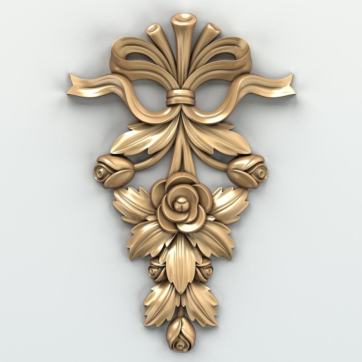 Carved decor vertical 010 3D model_1