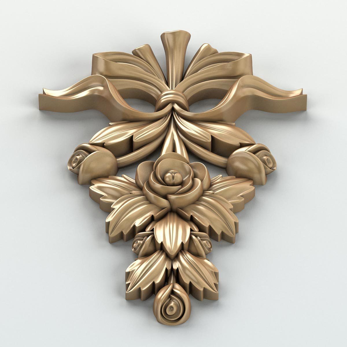 Carved decor vertical 010 3D model_4