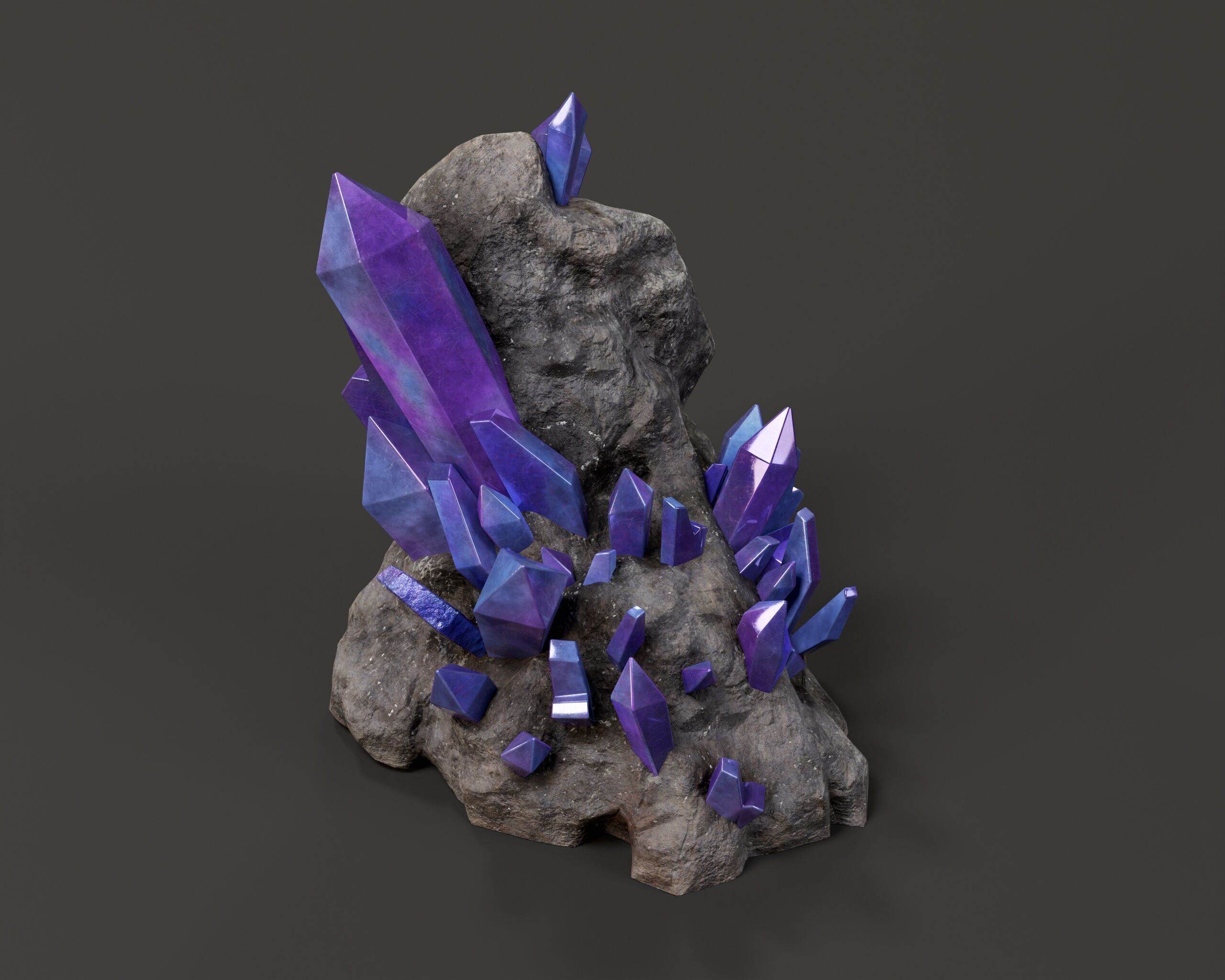 Crystal Ore Set 1 - 8 Colors Low-poly 3D model_10