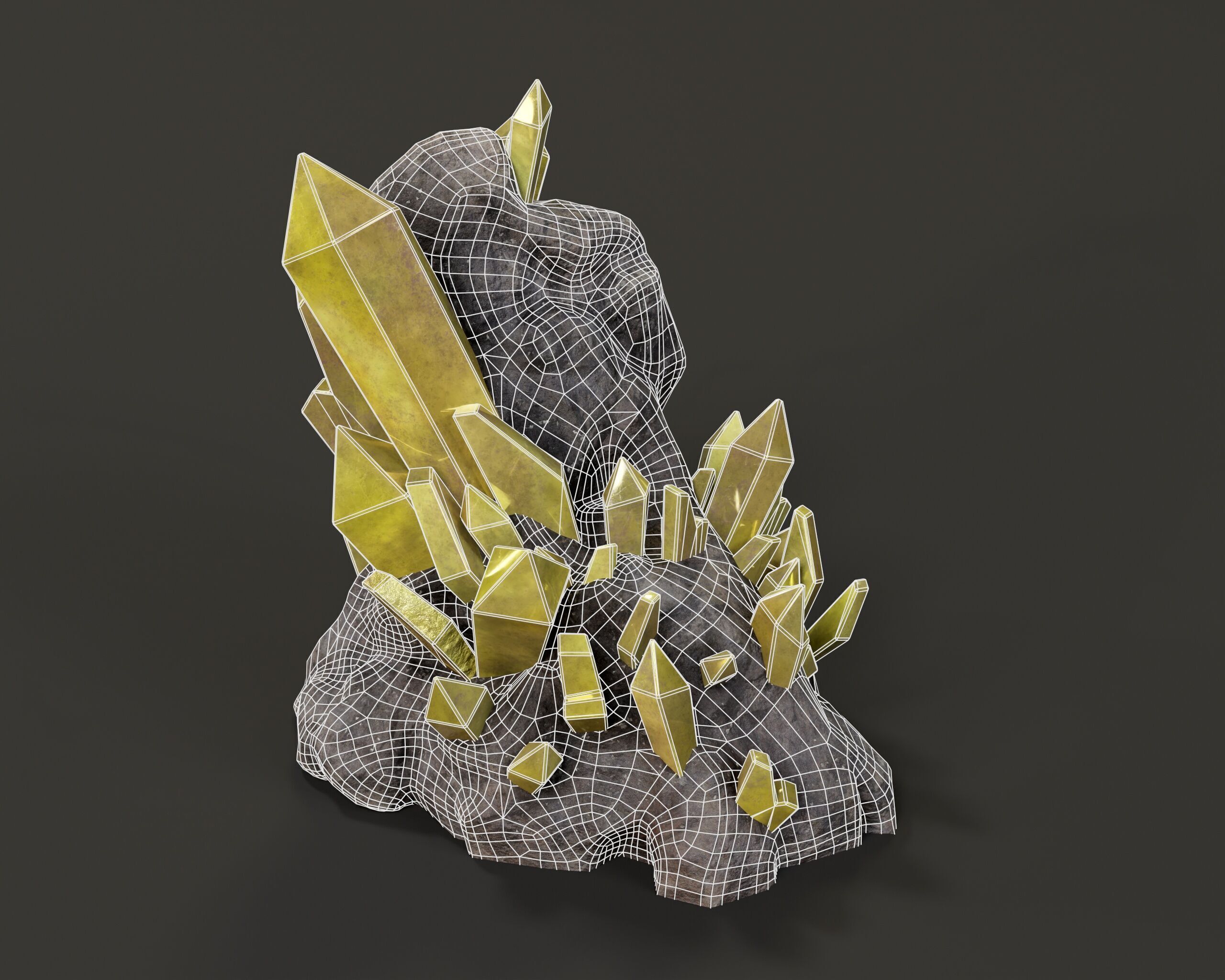 Crystal Ore Set 1 - 8 Colors Low-poly 3D model_25