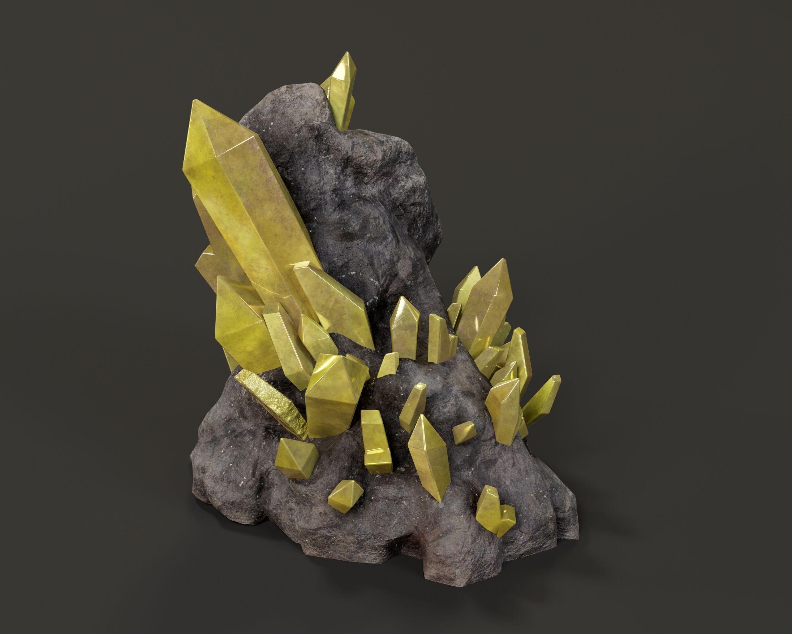 Crystal Ore Set 1 - 8 Colors Low-poly 3D model_24