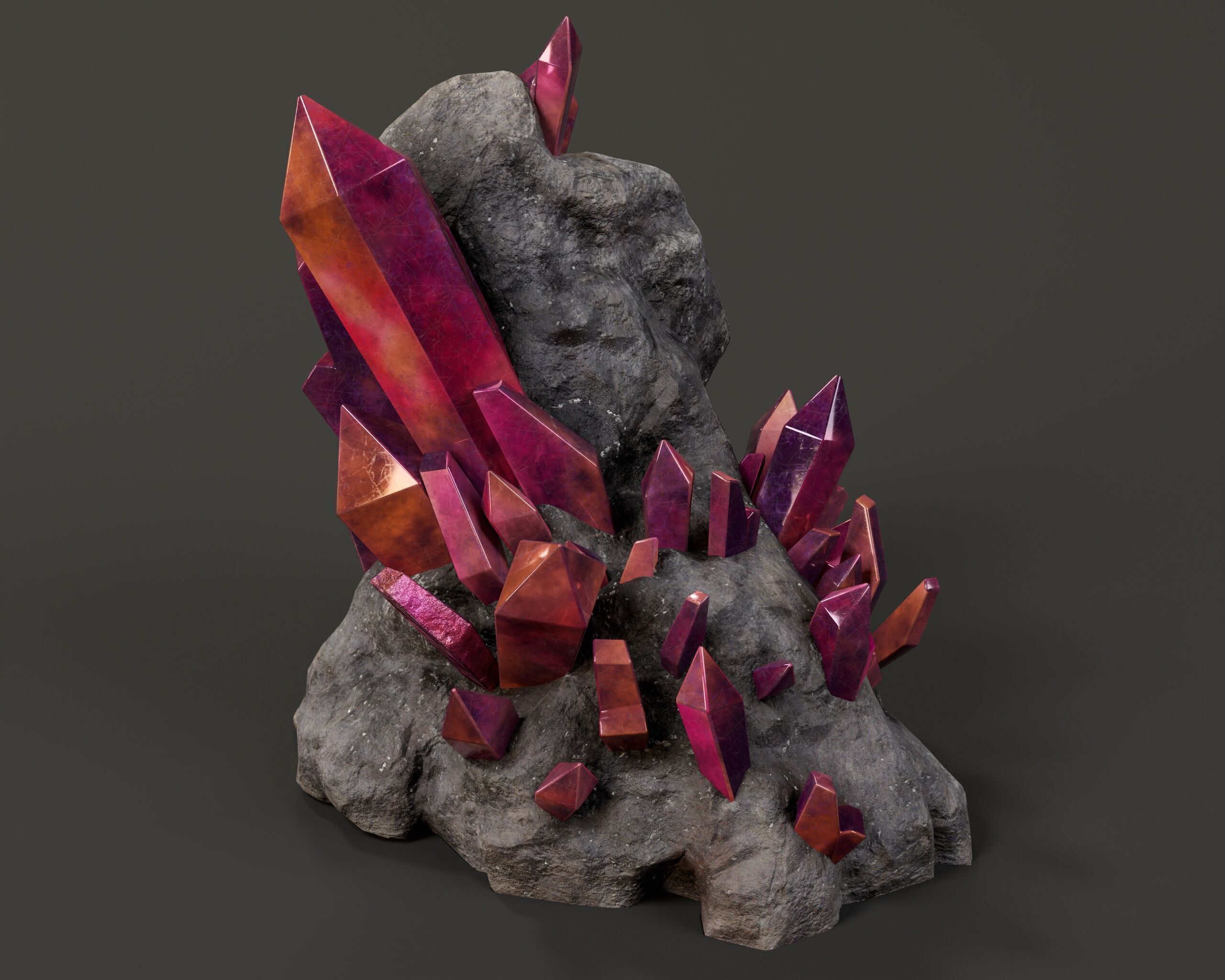Crystal Ore Set 1 - 8 Colors Low-poly 3D model_20
