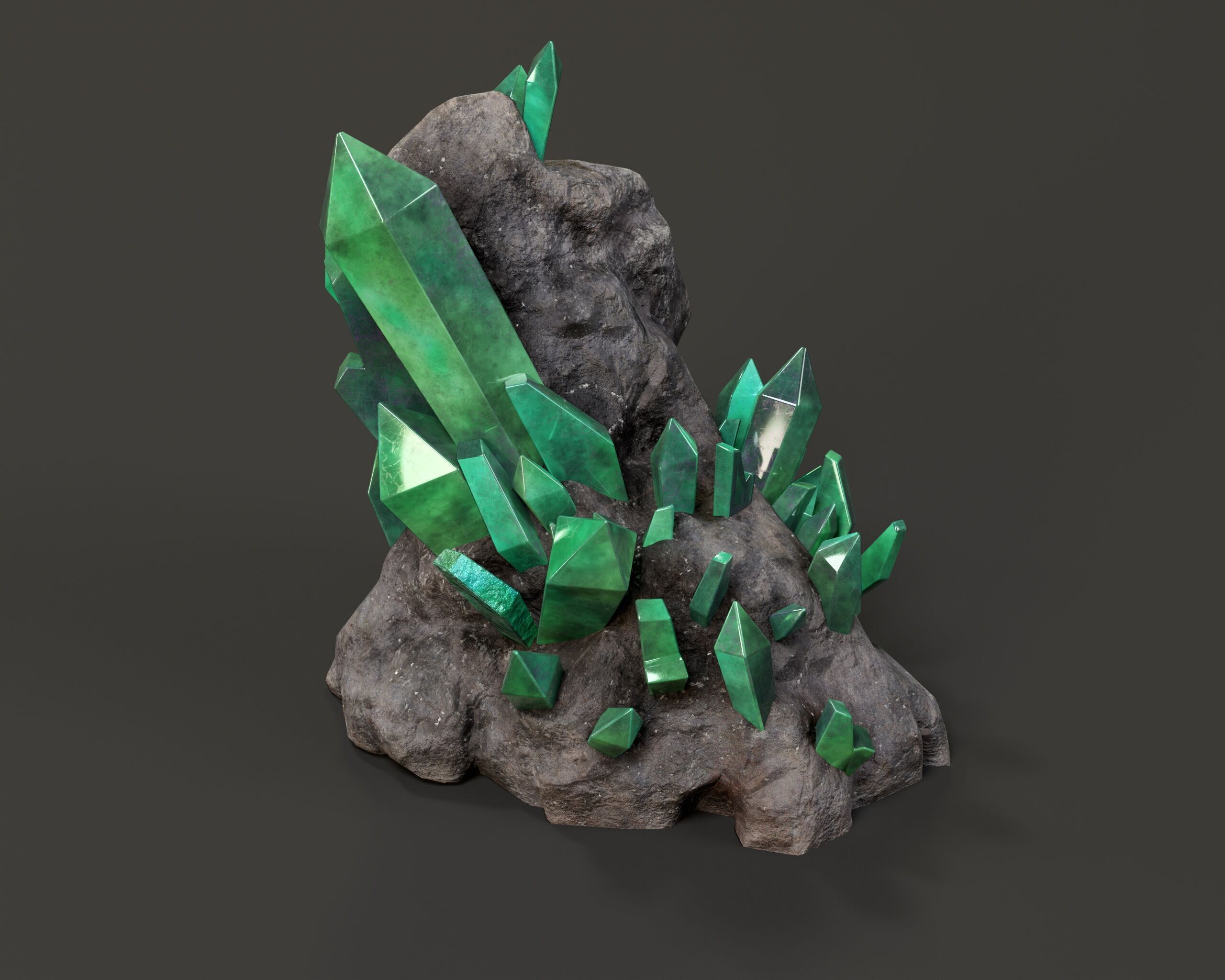 Crystal Ore Set 1 - 8 Colors Low-poly 3D model_12