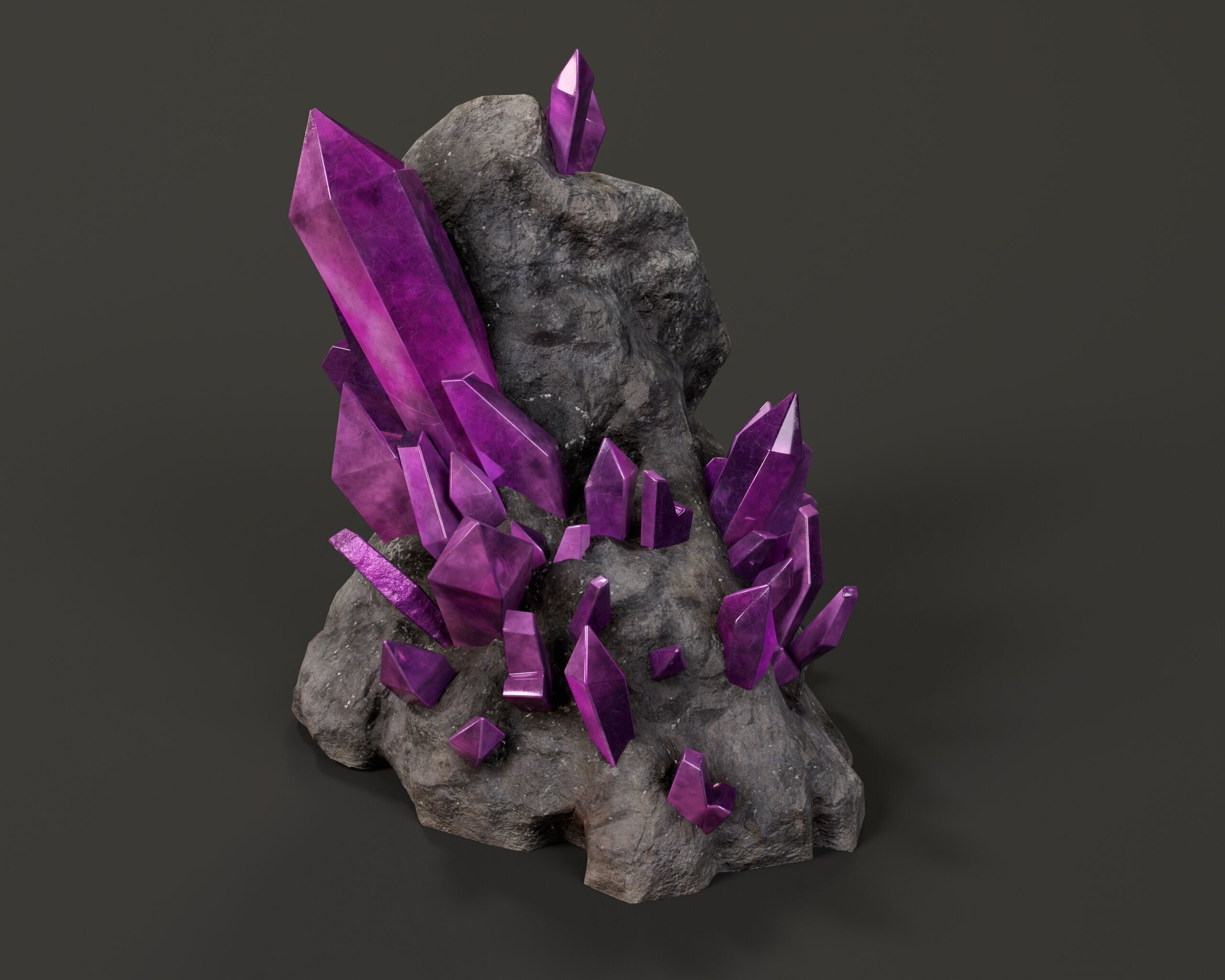 Crystal Ore Set 1 - 8 Colors Low-poly 3D model_18