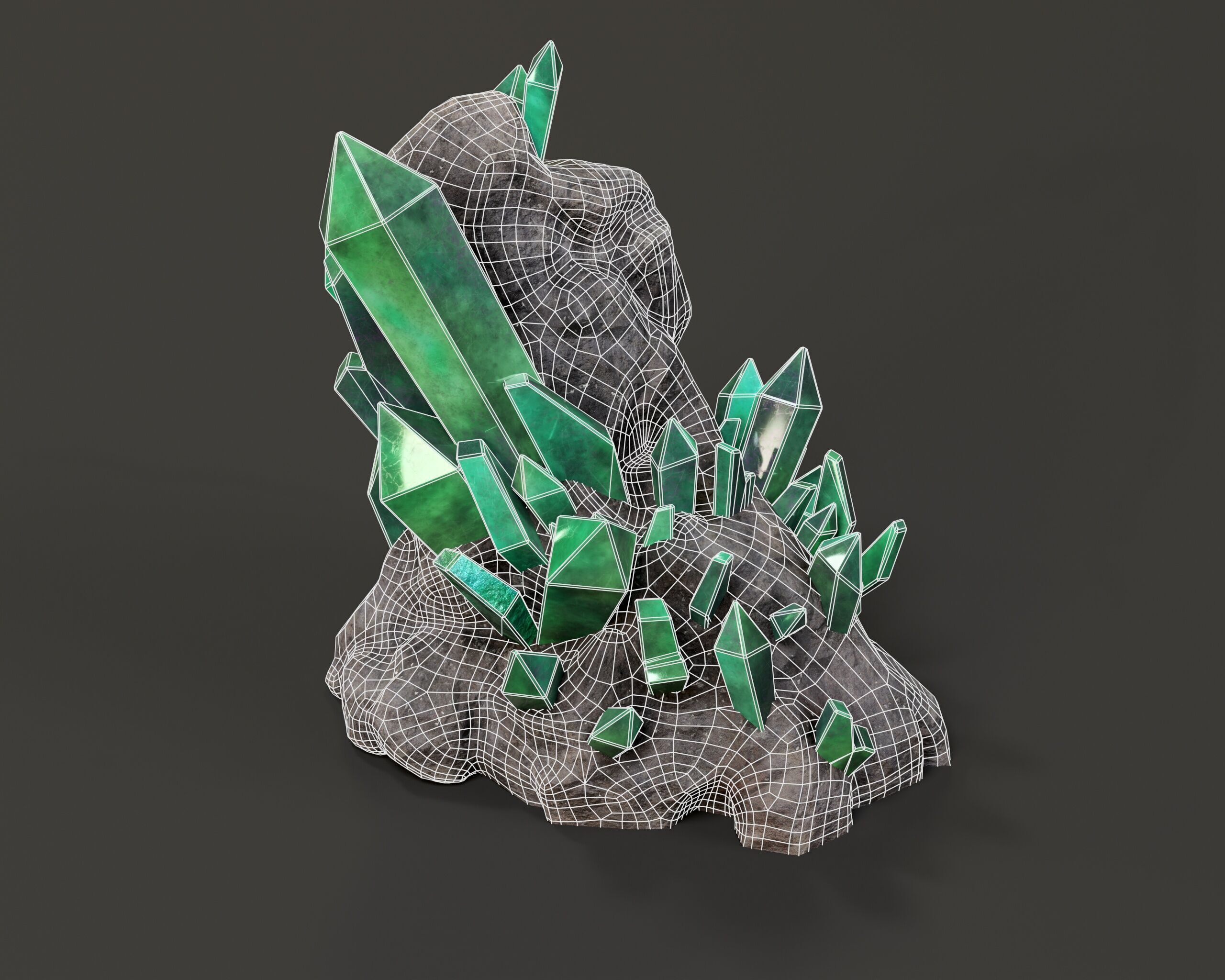 Crystal Ore Set 1 - 8 Colors Low-poly 3D model_13