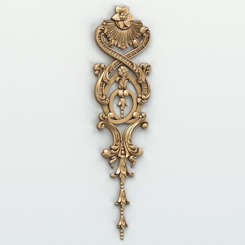 Carved decor vertical 011 3D model