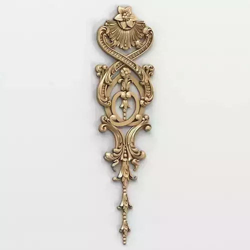 Carved decor vertical 011 3D model