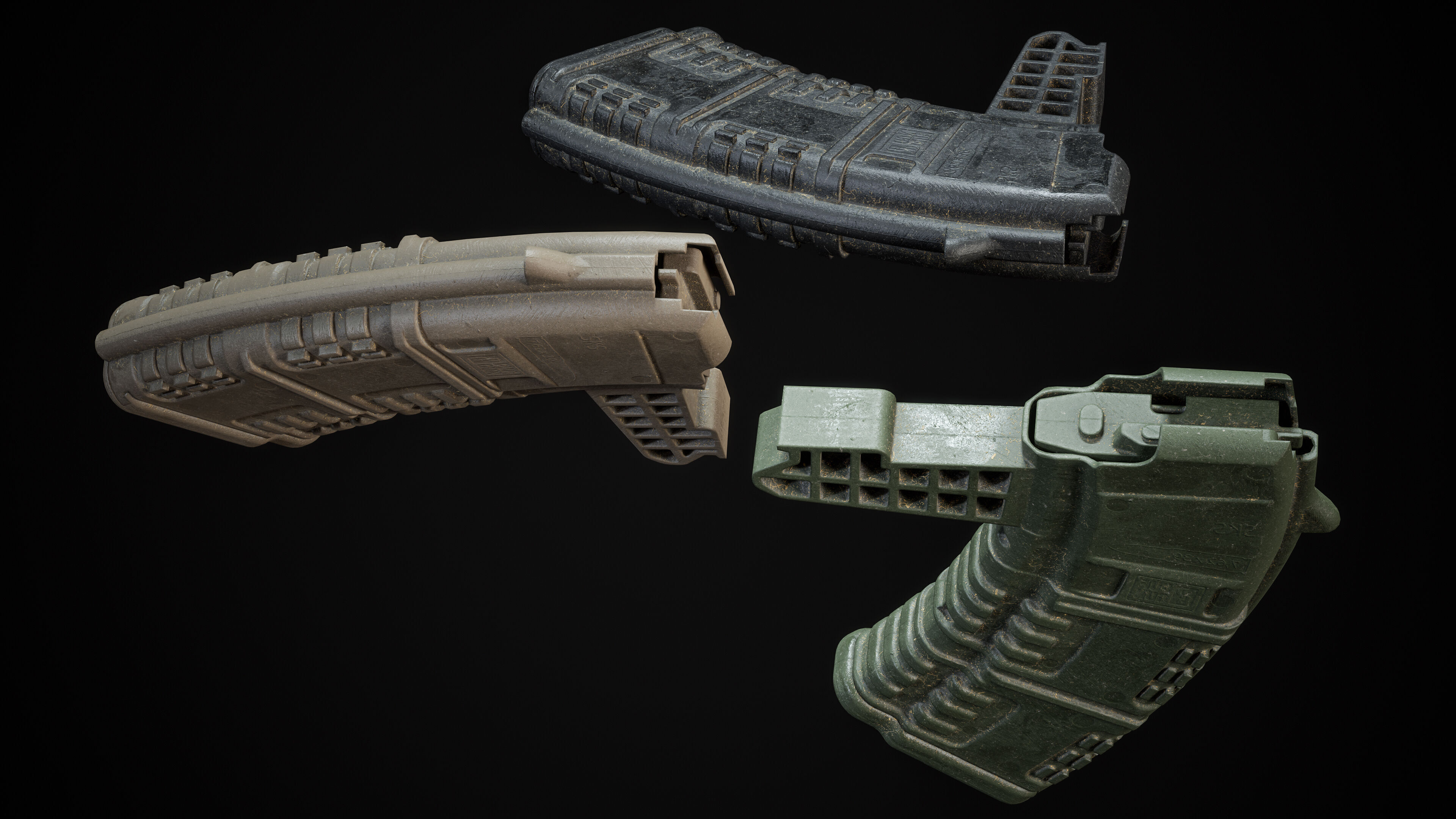 PBR pufgun SKS Magazine Game Ready Low-poly 3D model_1