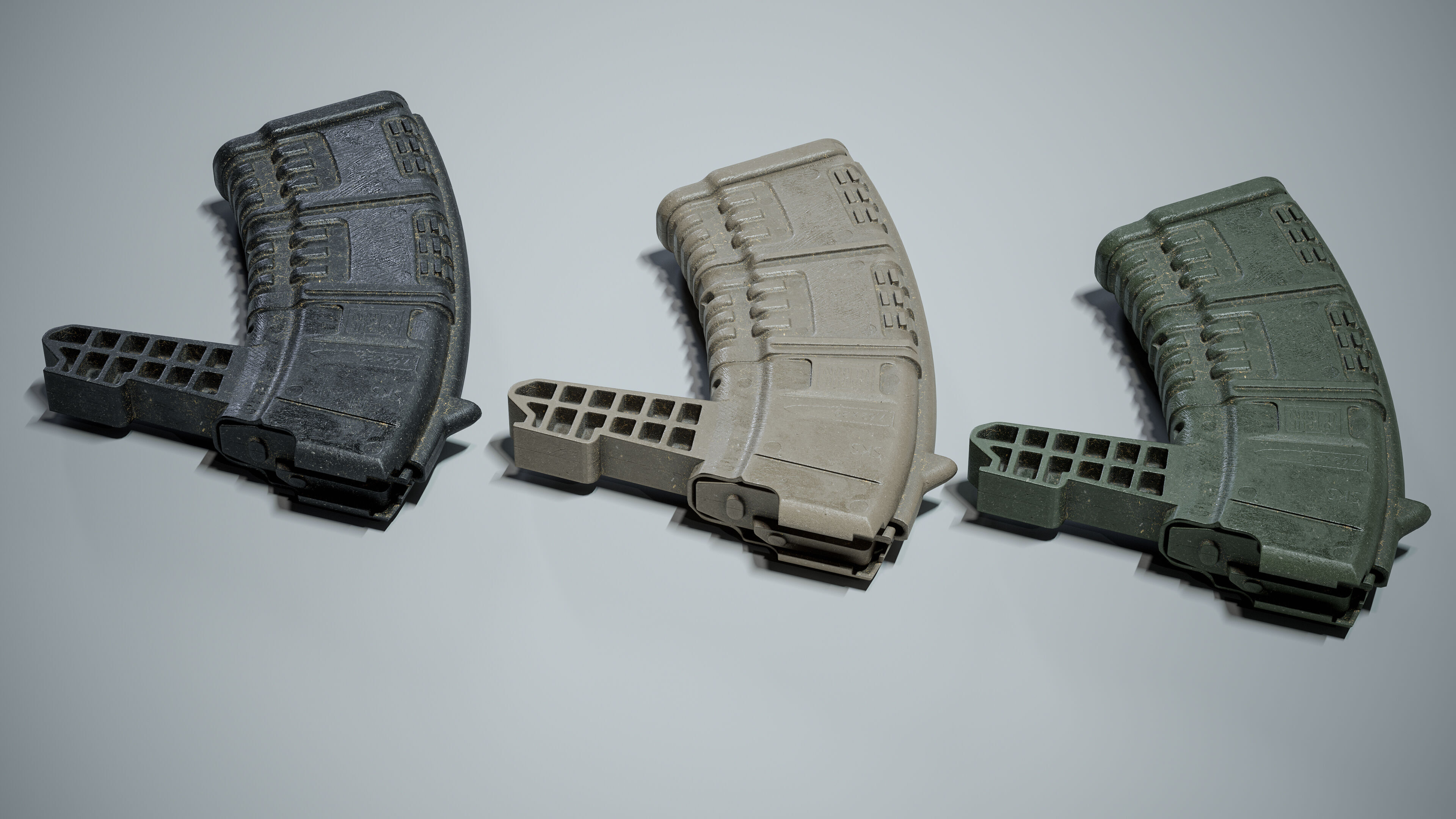 PBR pufgun SKS Magazine Game Ready Low-poly 3D model_4