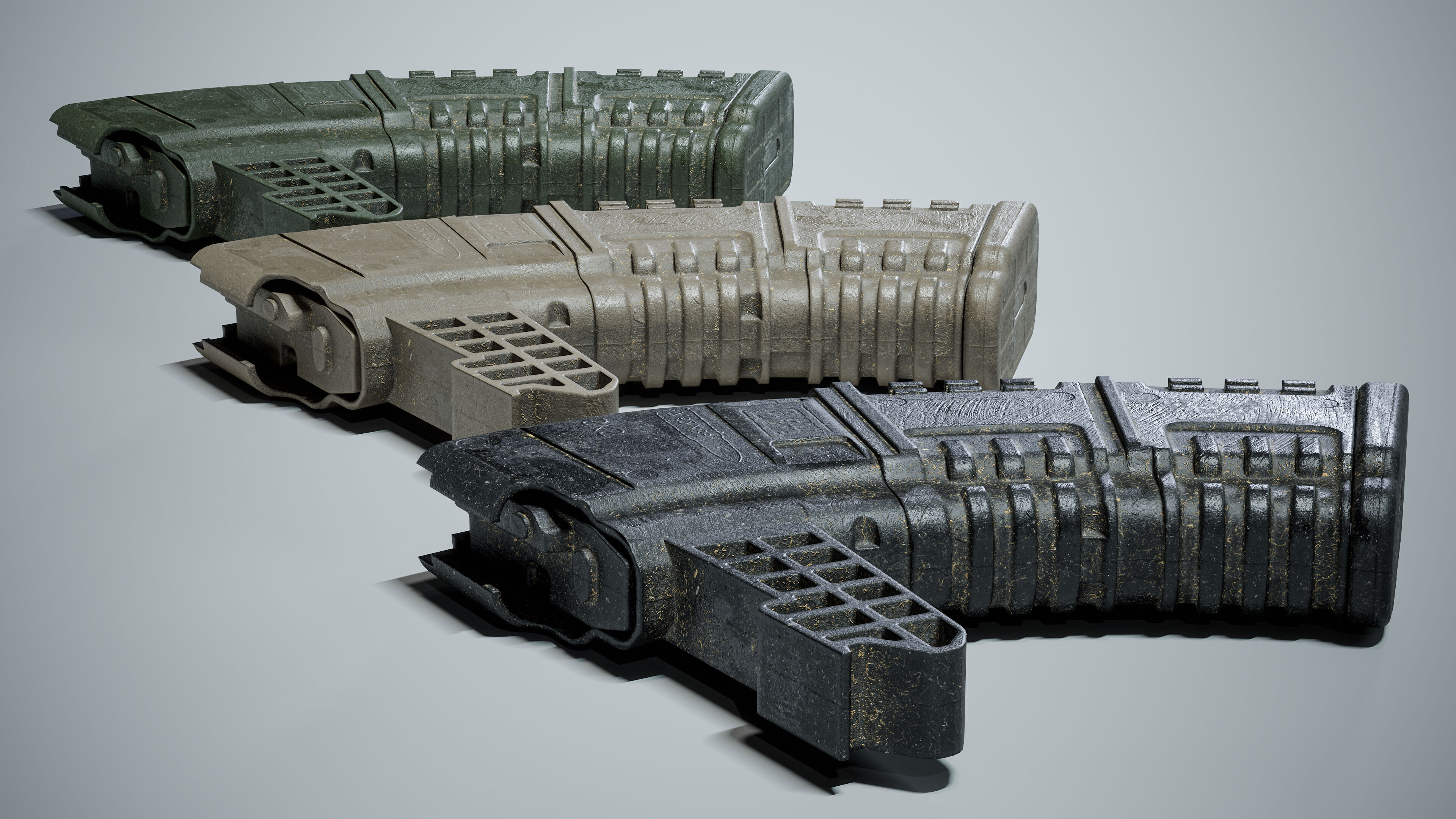 PBR pufgun SKS Magazine Game Ready Low-poly 3D model_2