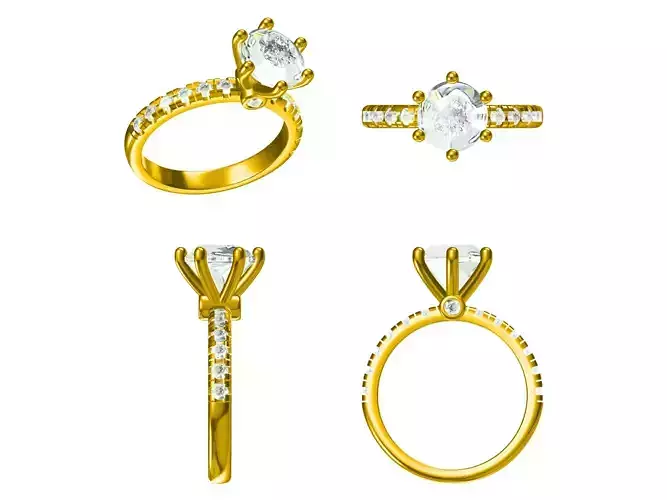 Women Diamond Ring 3D Model