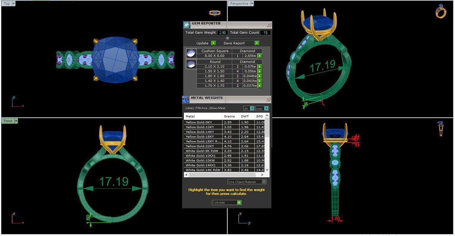 Solitaire Diamond Ring 360 animation renders 3dm stl 3D print model_6