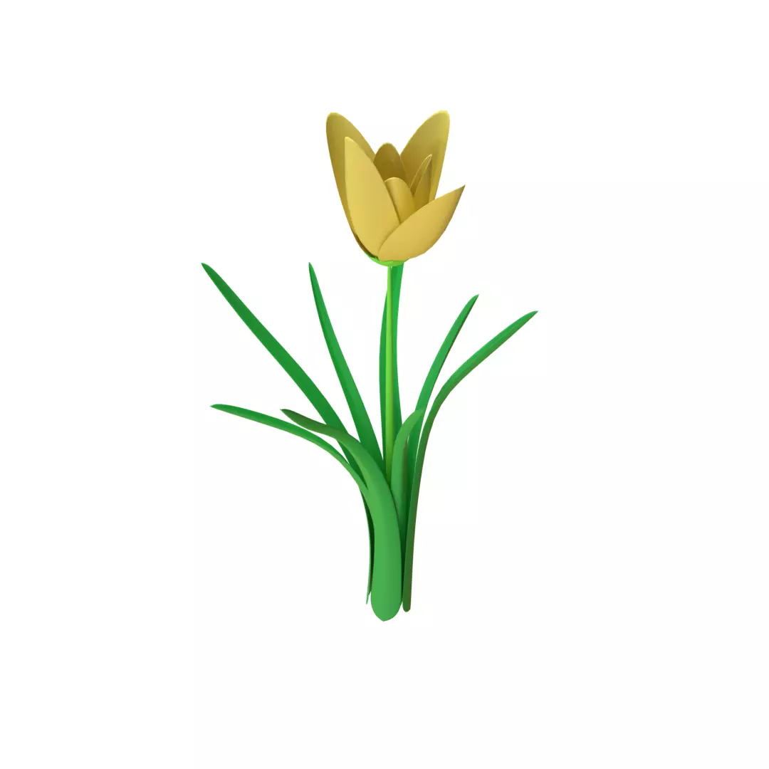Flower 3D Model Low-poly 3D model_0