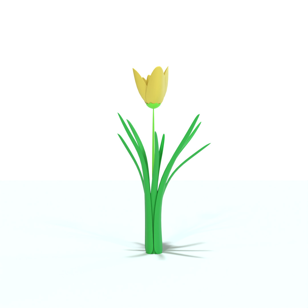 Flower 3D Model Low-poly 3D model_2