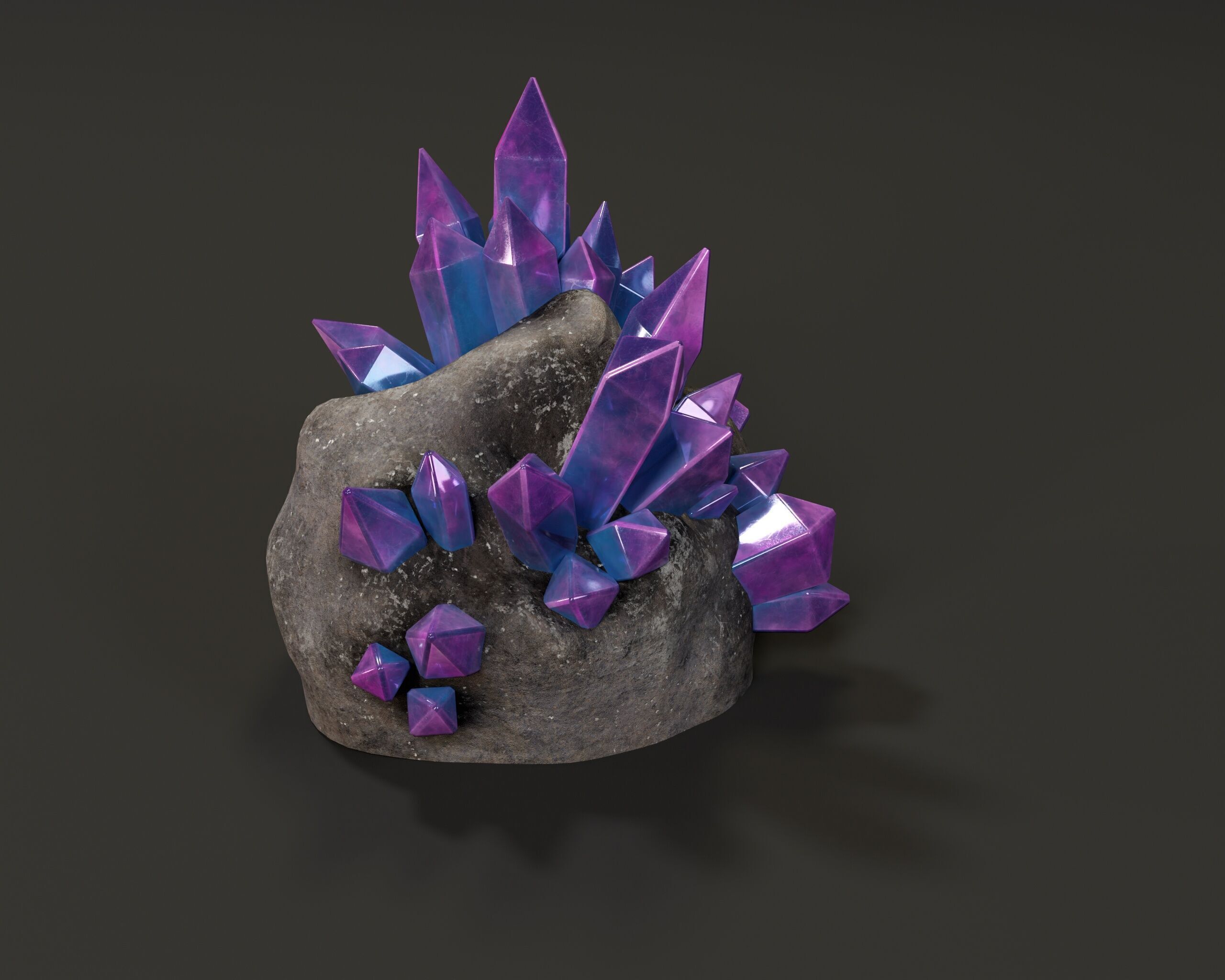 Crystal Ore Set 2 - 8 Colors Low-poly 3D model_20