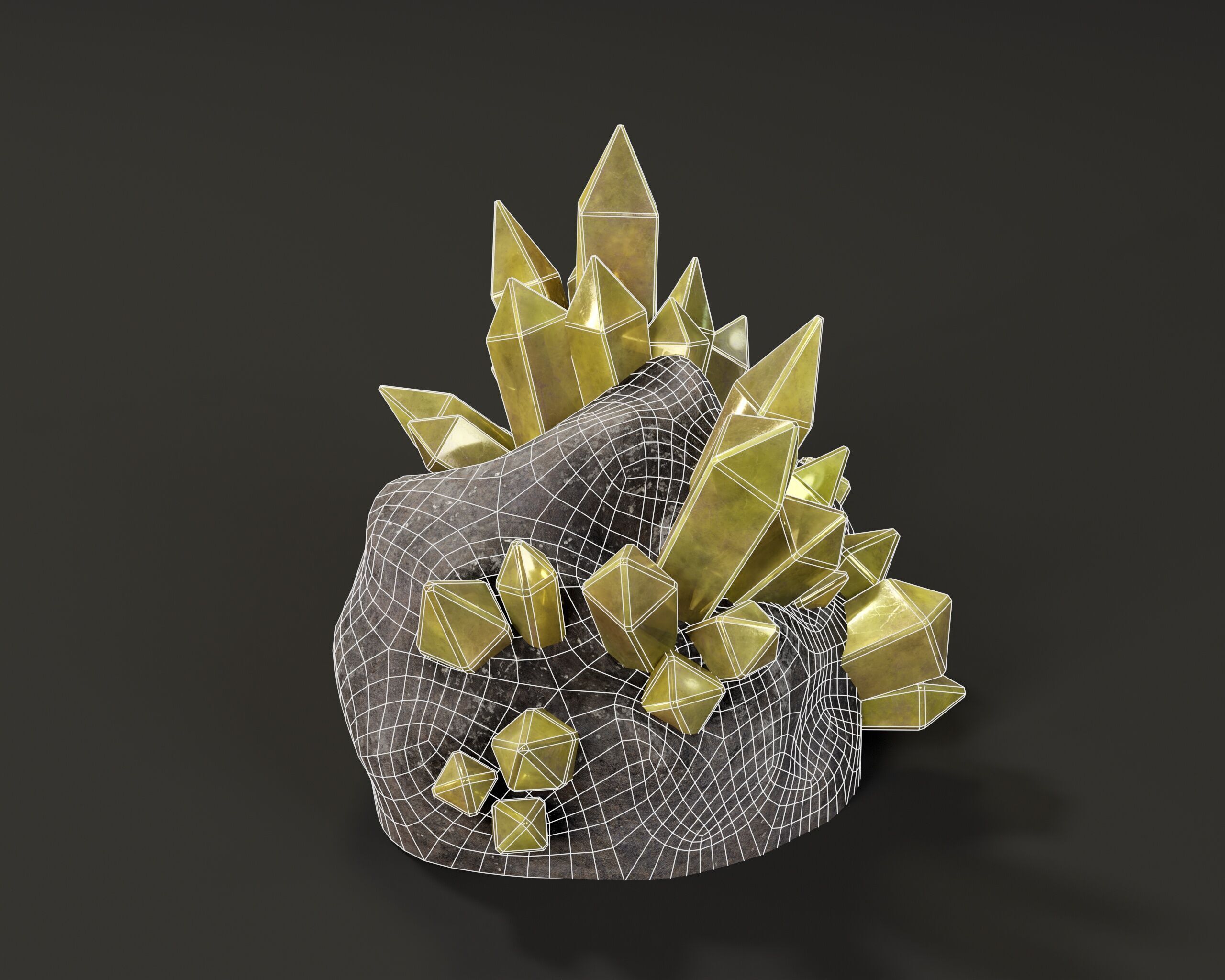 Crystal Ore Set 2 - 8 Colors Low-poly 3D model_23