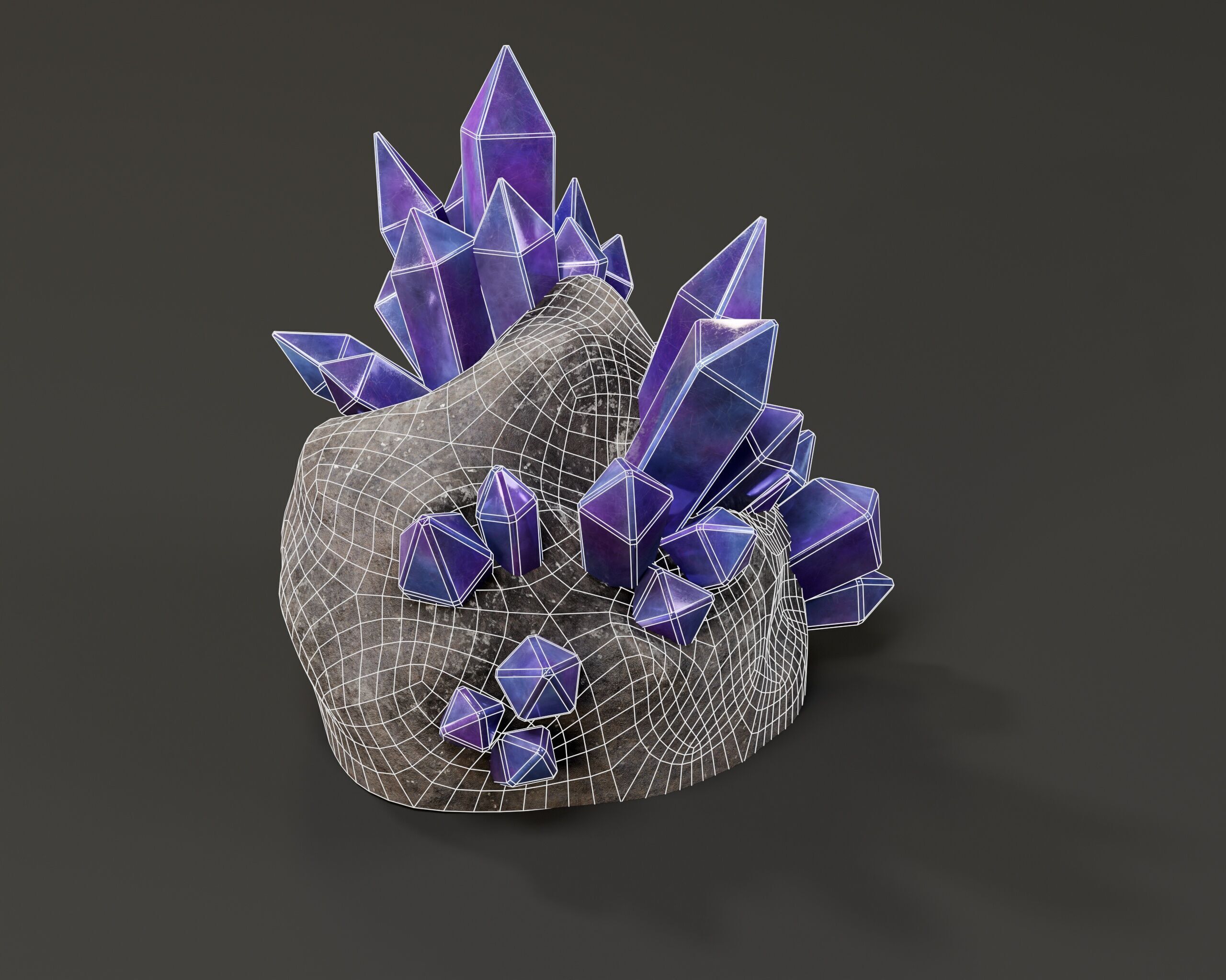 Crystal Ore Set 2 - 8 Colors Low-poly 3D model_9