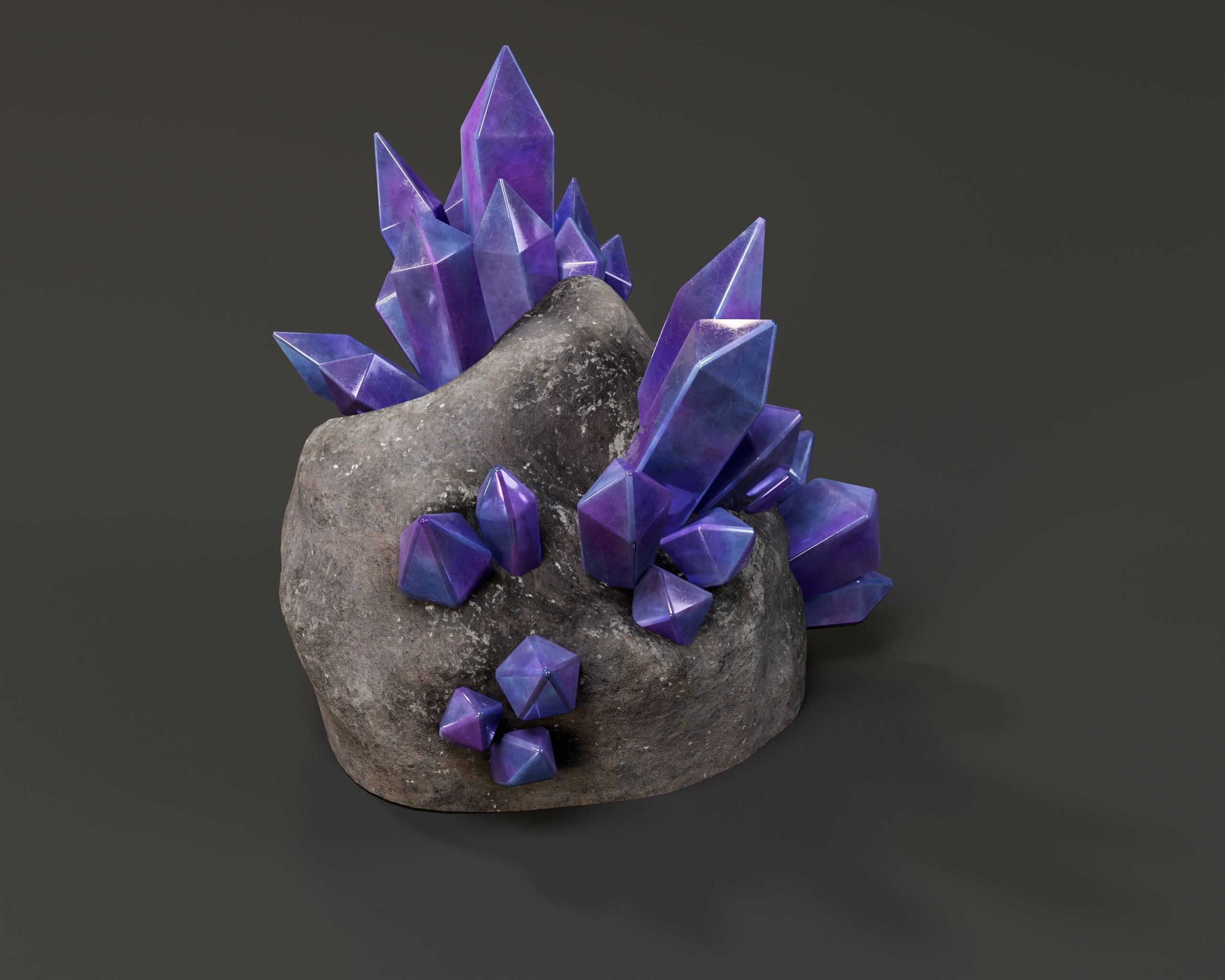 Crystal Ore Set 2 - 8 Colors Low-poly 3D model_8