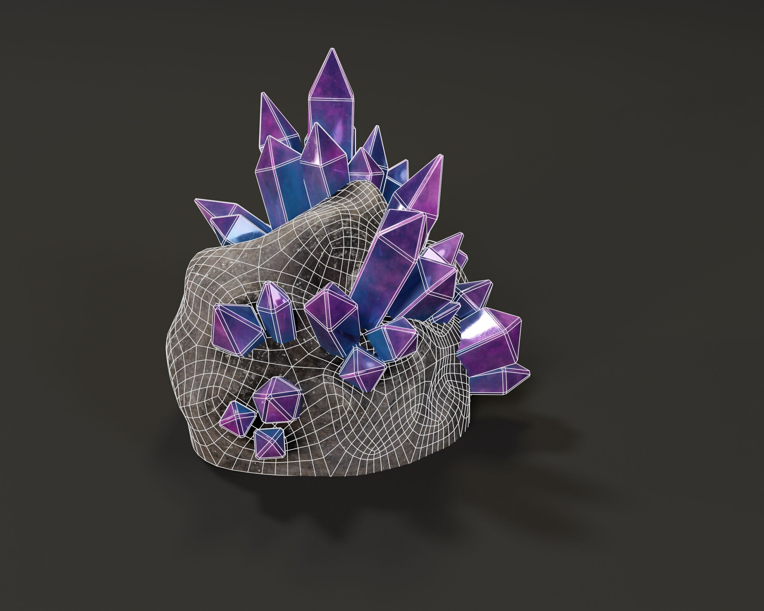 Crystal Ore Set 2 - 8 Colors Low-poly 3D model_21