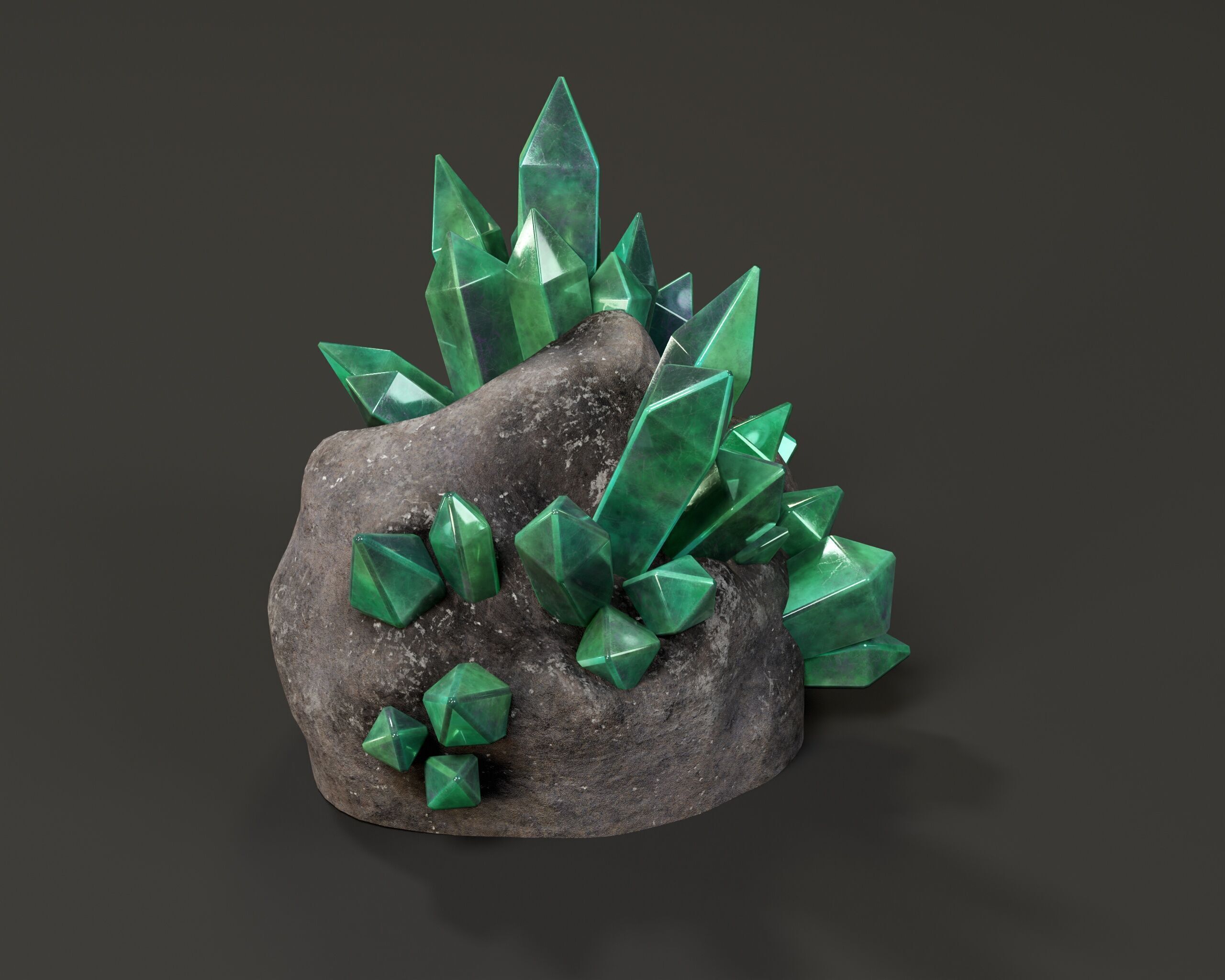 Crystal Ore Set 2 - 8 Colors Low-poly 3D model_12