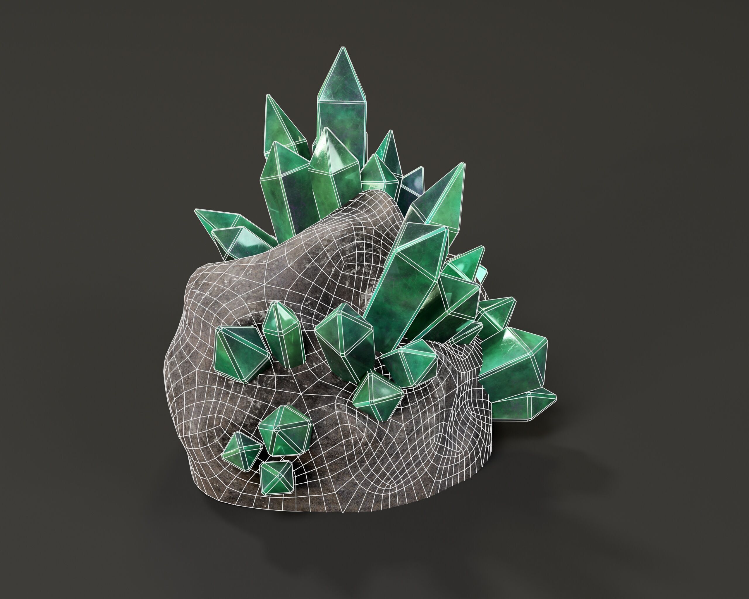 Crystal Ore Set 2 - 8 Colors Low-poly 3D model_13