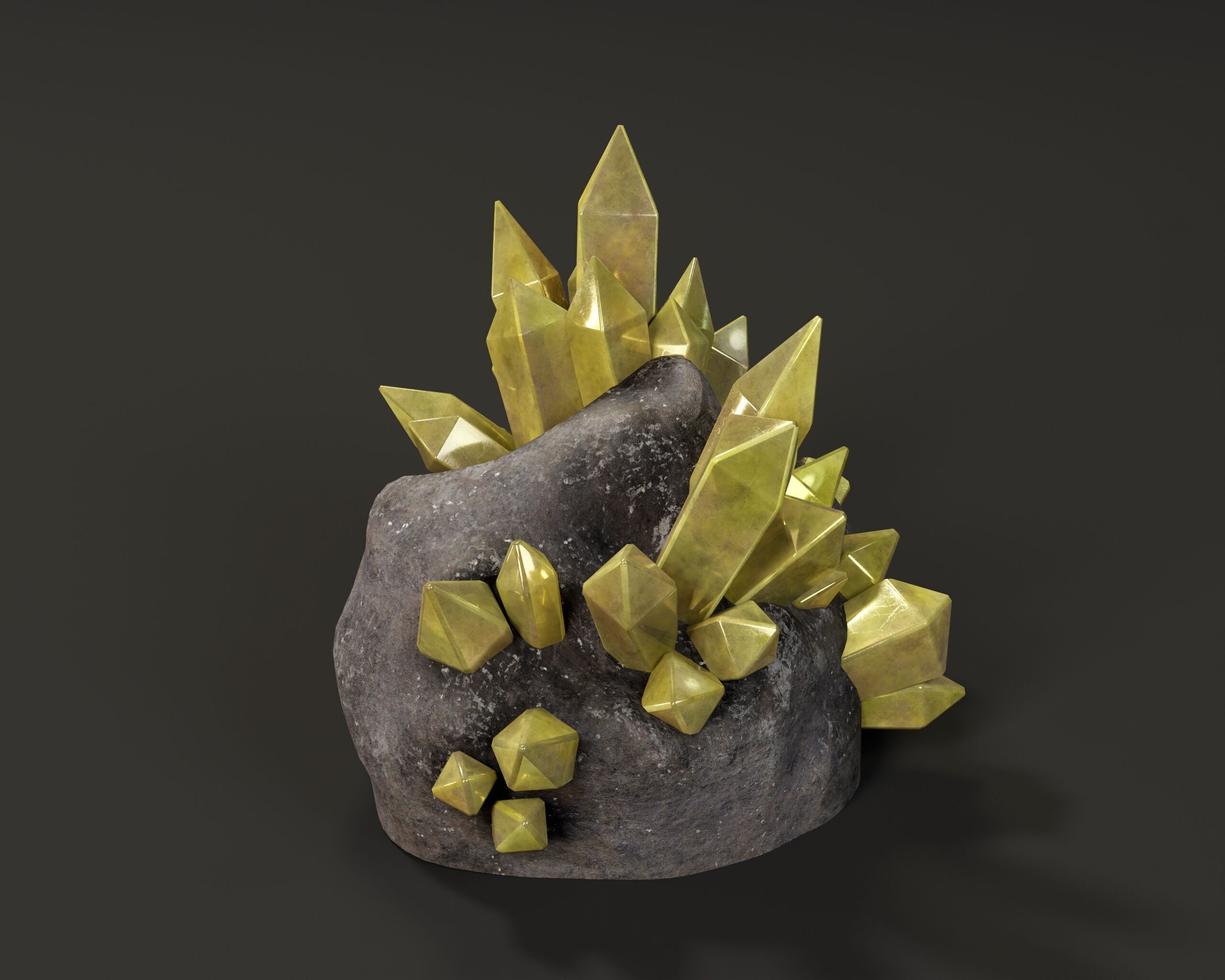 Crystal Ore Set 2 - 8 Colors Low-poly 3D model_22