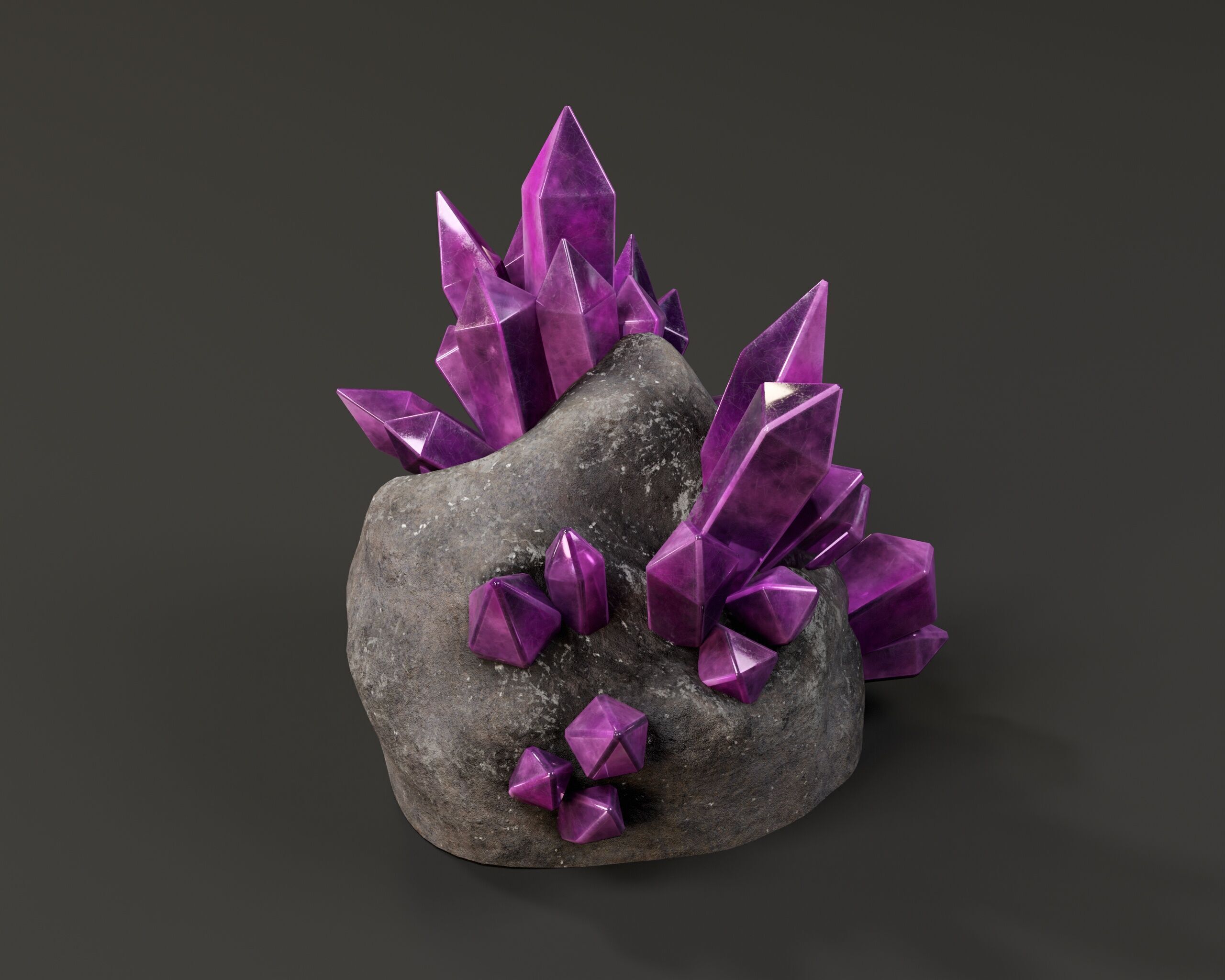 Crystal Ore Set 2 - 8 Colors Low-poly 3D model_10