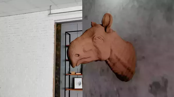 Paraceratherium prehistoric Rhino head wall mount statue STL