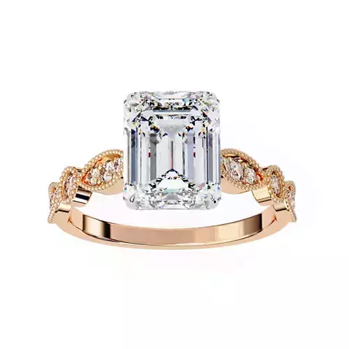Solitaire Diamond Ring 360 animation renders 3dm stl 
