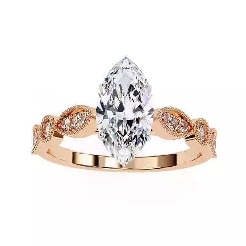 Solitaire Diamond Ring 360 animation renders 3dm stl 