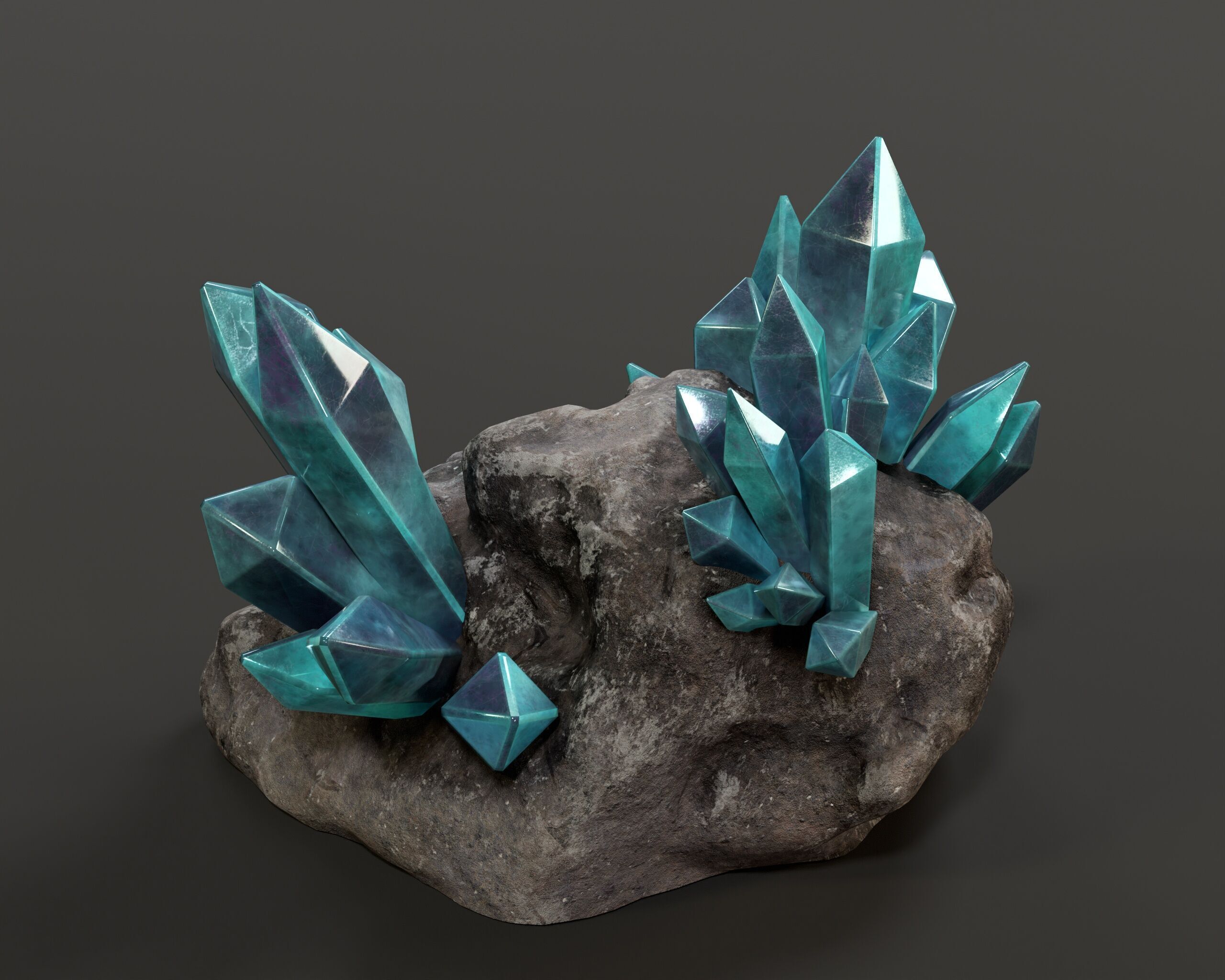 Crystal Ore Set 3 - 8 Colors Low-poly 3D model_18