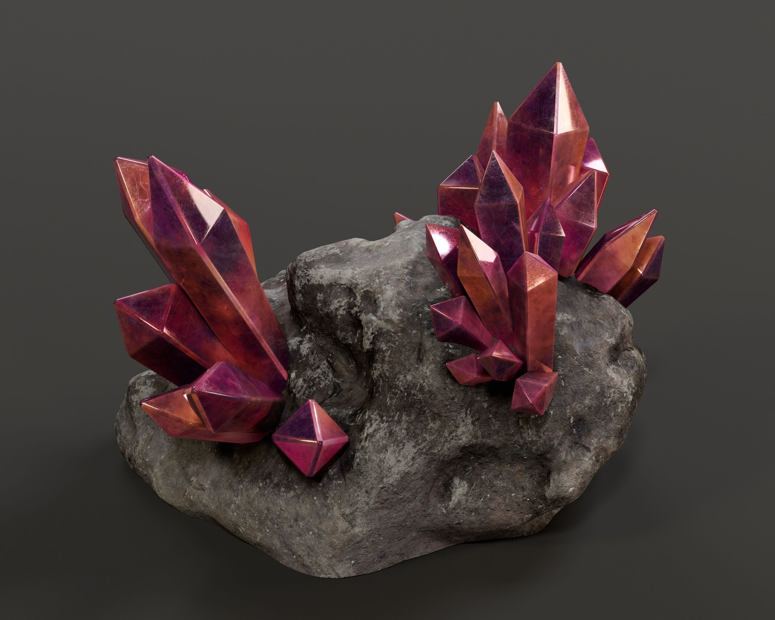 Crystal Ore Set 3 - 8 Colors Low-poly 3D model_14
