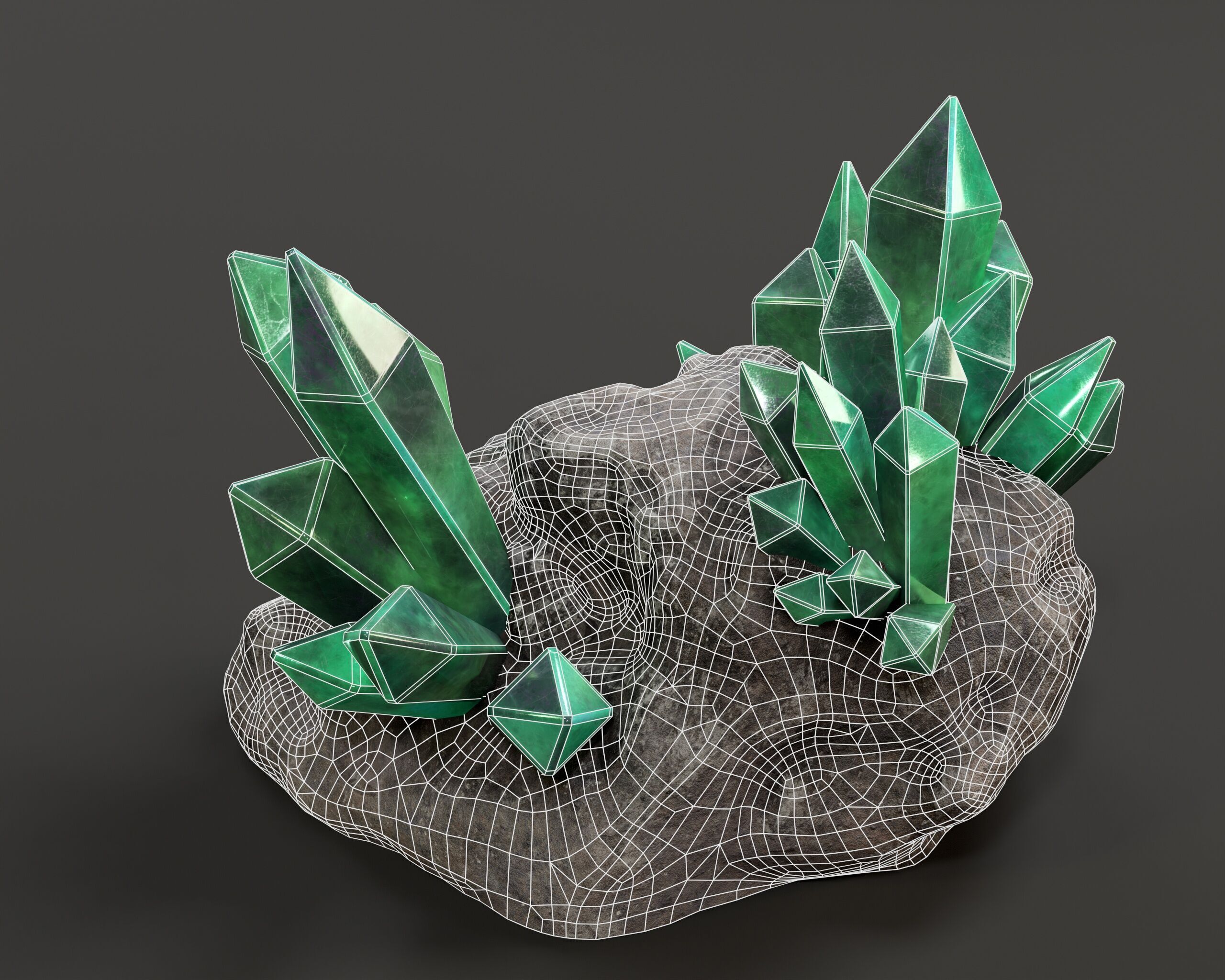 Crystal Ore Set 3 - 8 Colors Low-poly 3D model_13