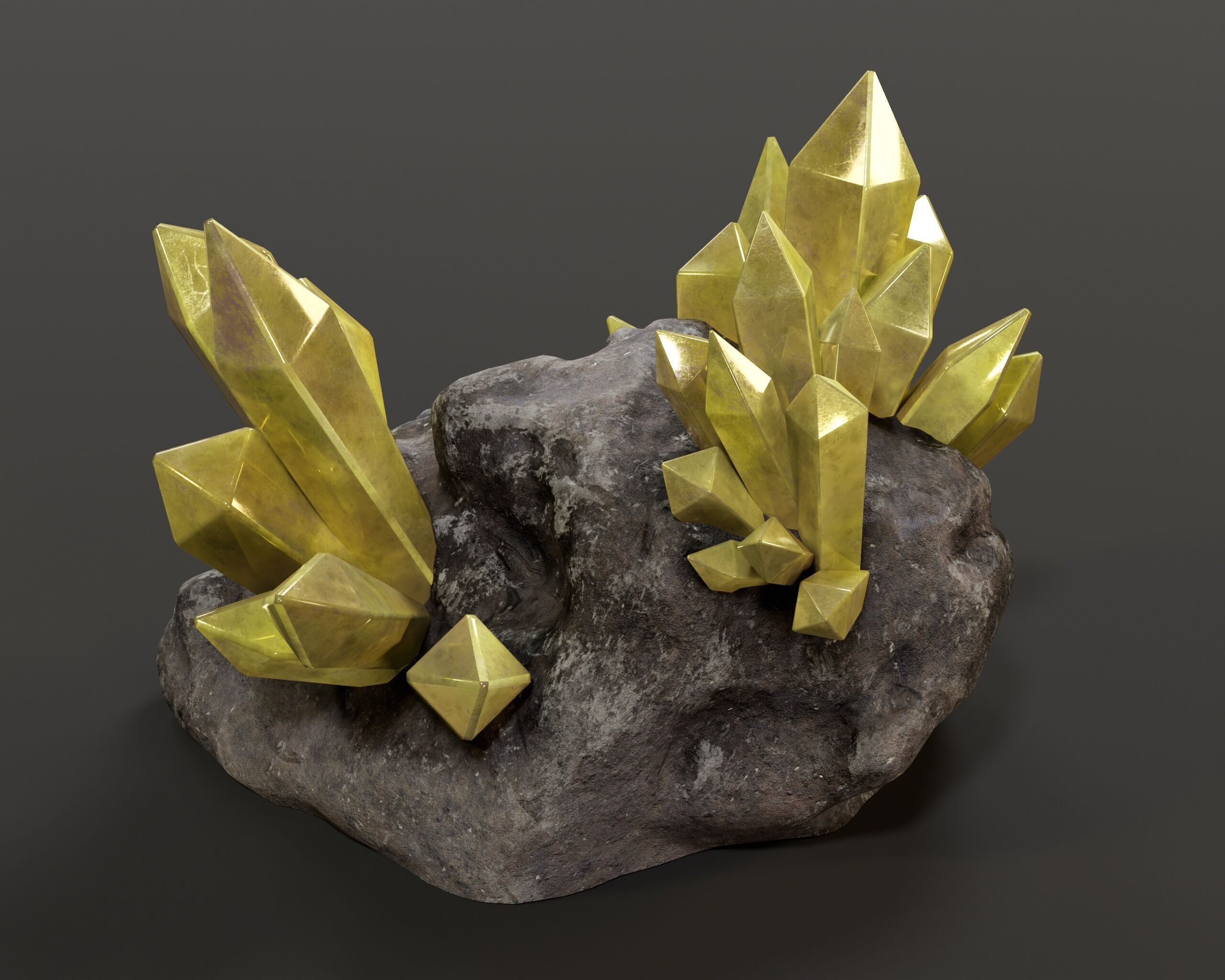 Crystal Ore Set 3 - 8 Colors Low-poly 3D model_22