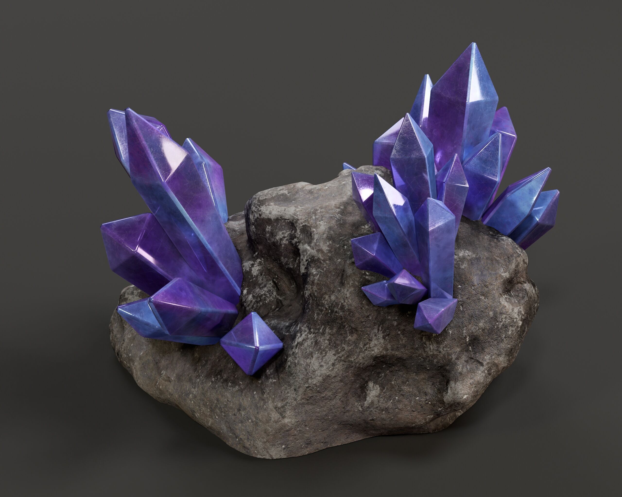 Crystal Ore Set 3 - 8 Colors Low-poly 3D model_8