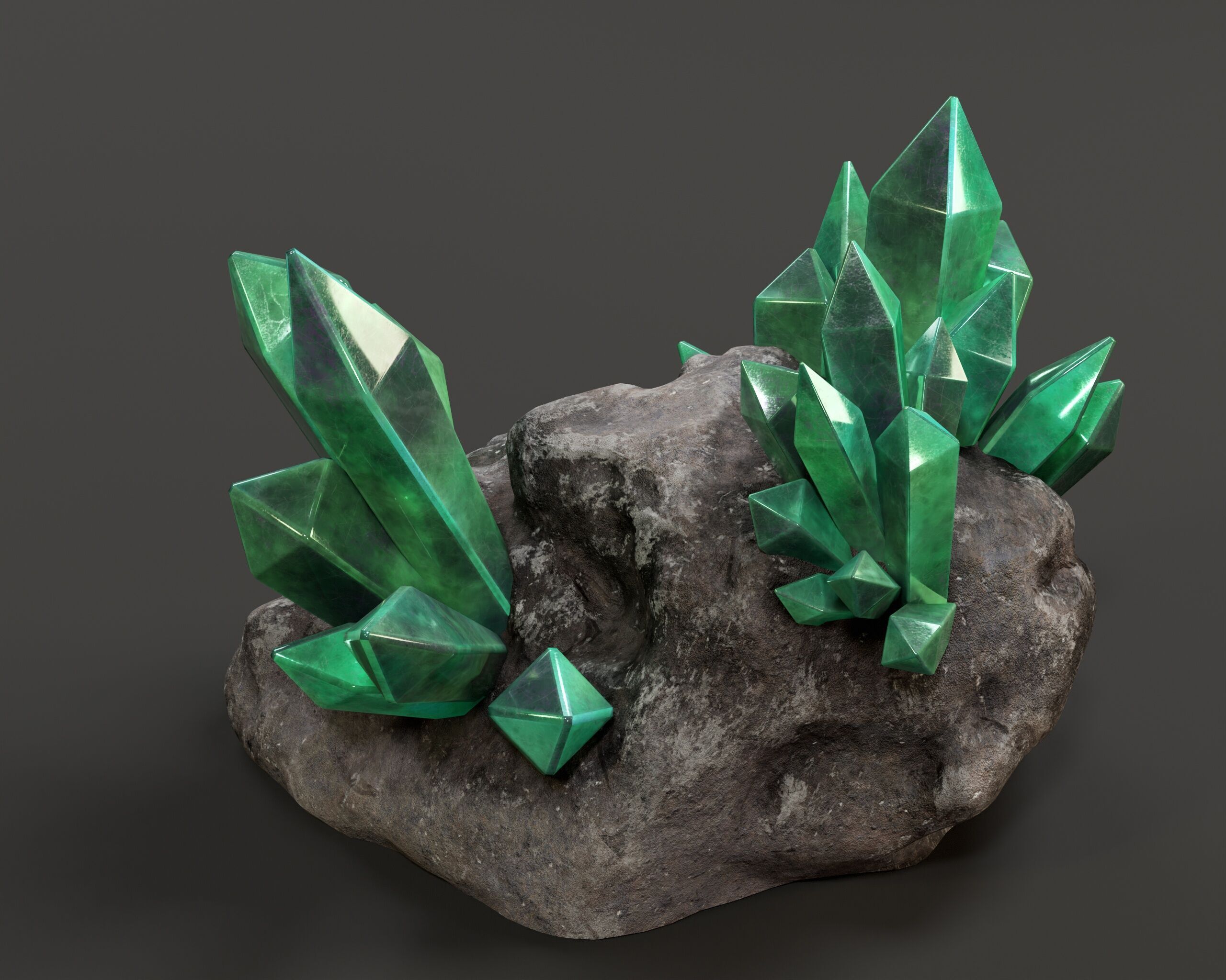 Crystal Ore Set 3 - 8 Colors Low-poly 3D model_12