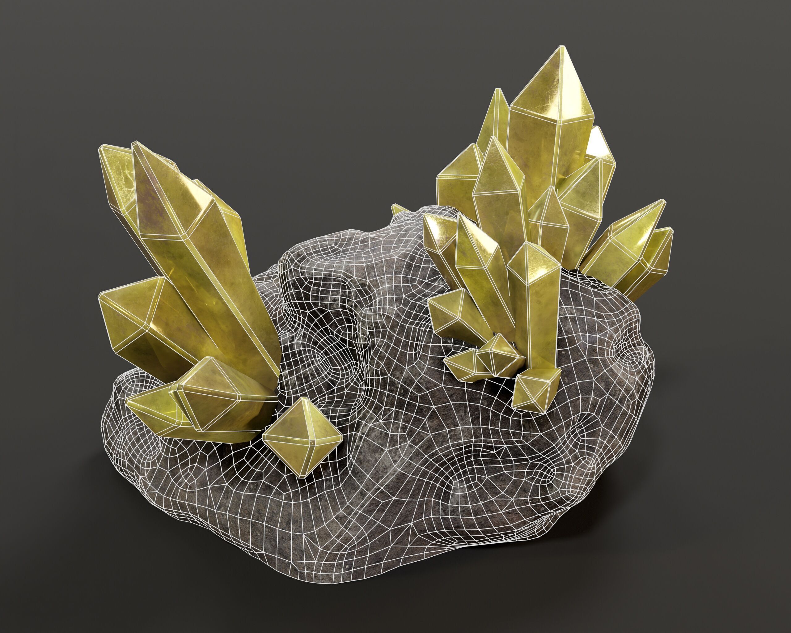 Crystal Ore Set 3 - 8 Colors Low-poly 3D model_23