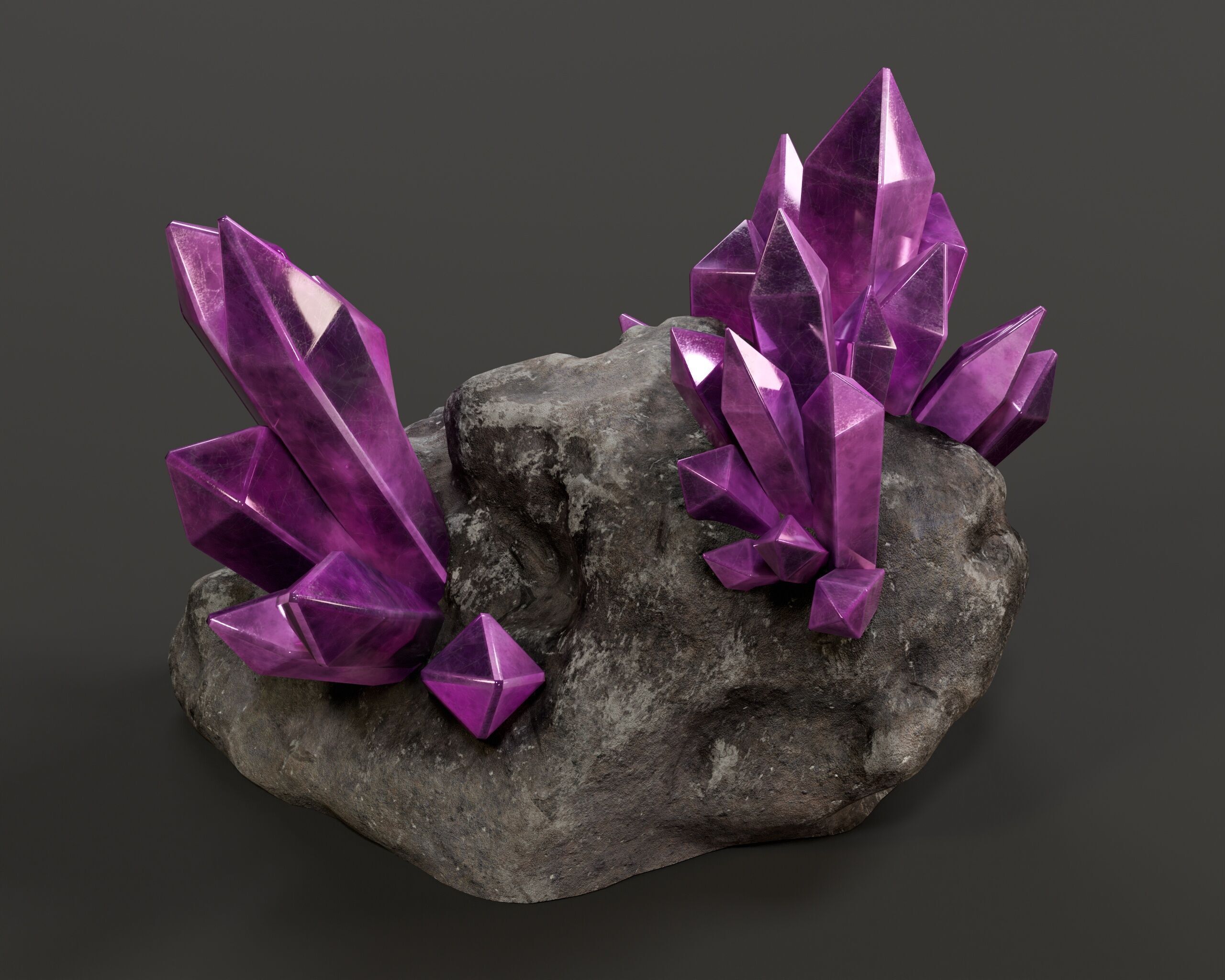 Crystal Ore Set 3 - 8 Colors Low-poly 3D model_10