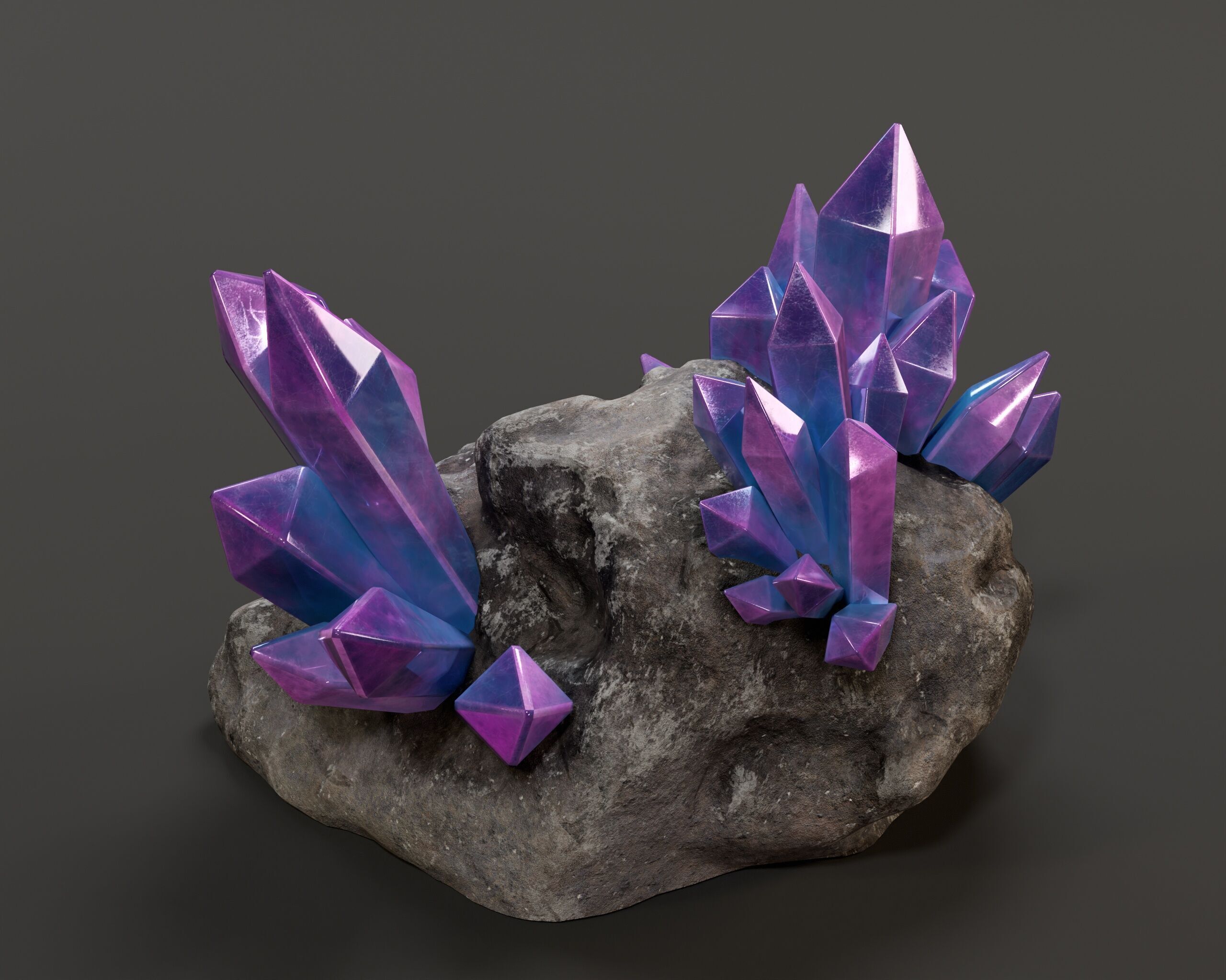 Crystal Ore Set 3 - 8 Colors Low-poly 3D model_20