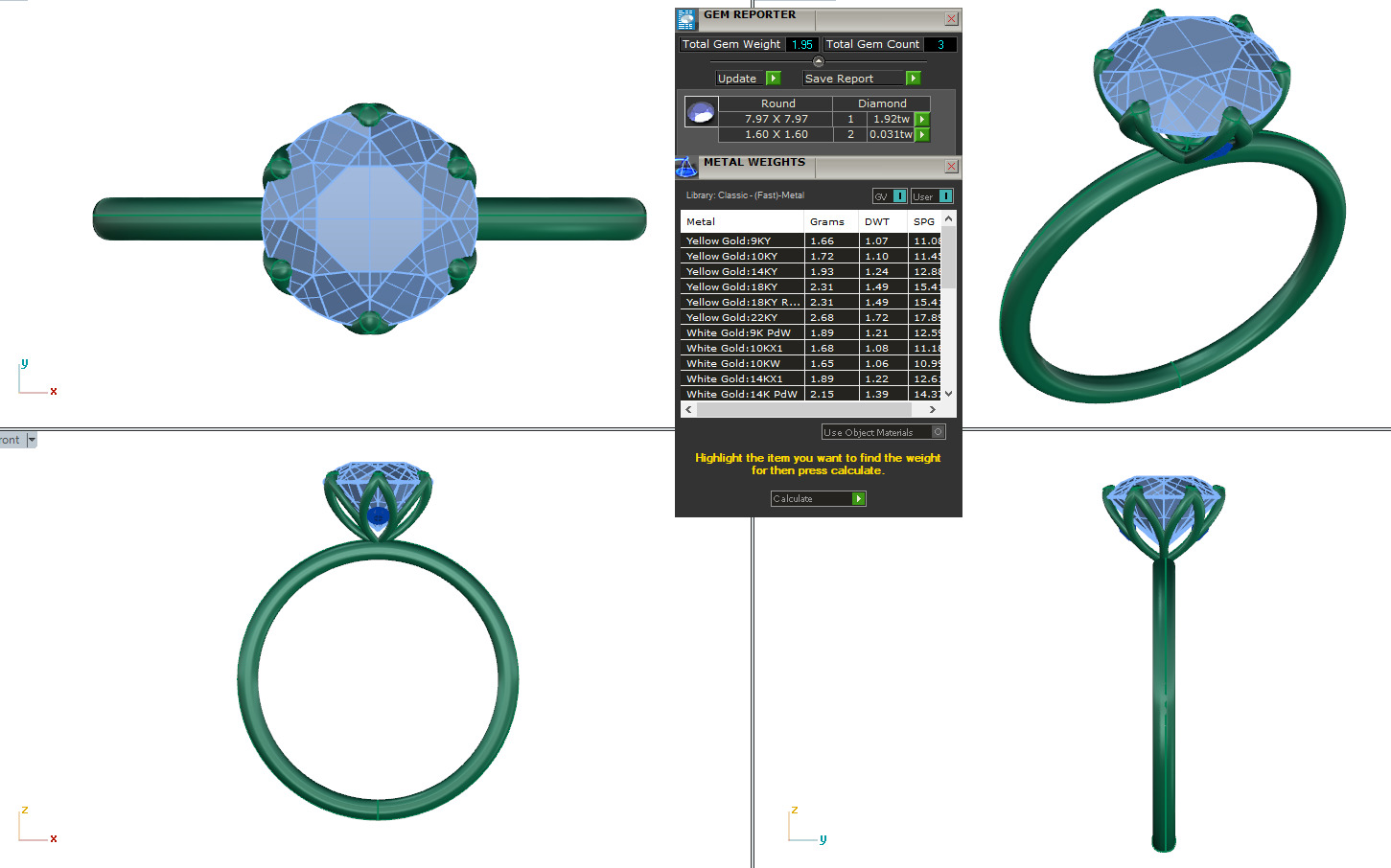 Mono Solitaire Diamond Ring 360 animation renders 3dm stl  3D print model_9