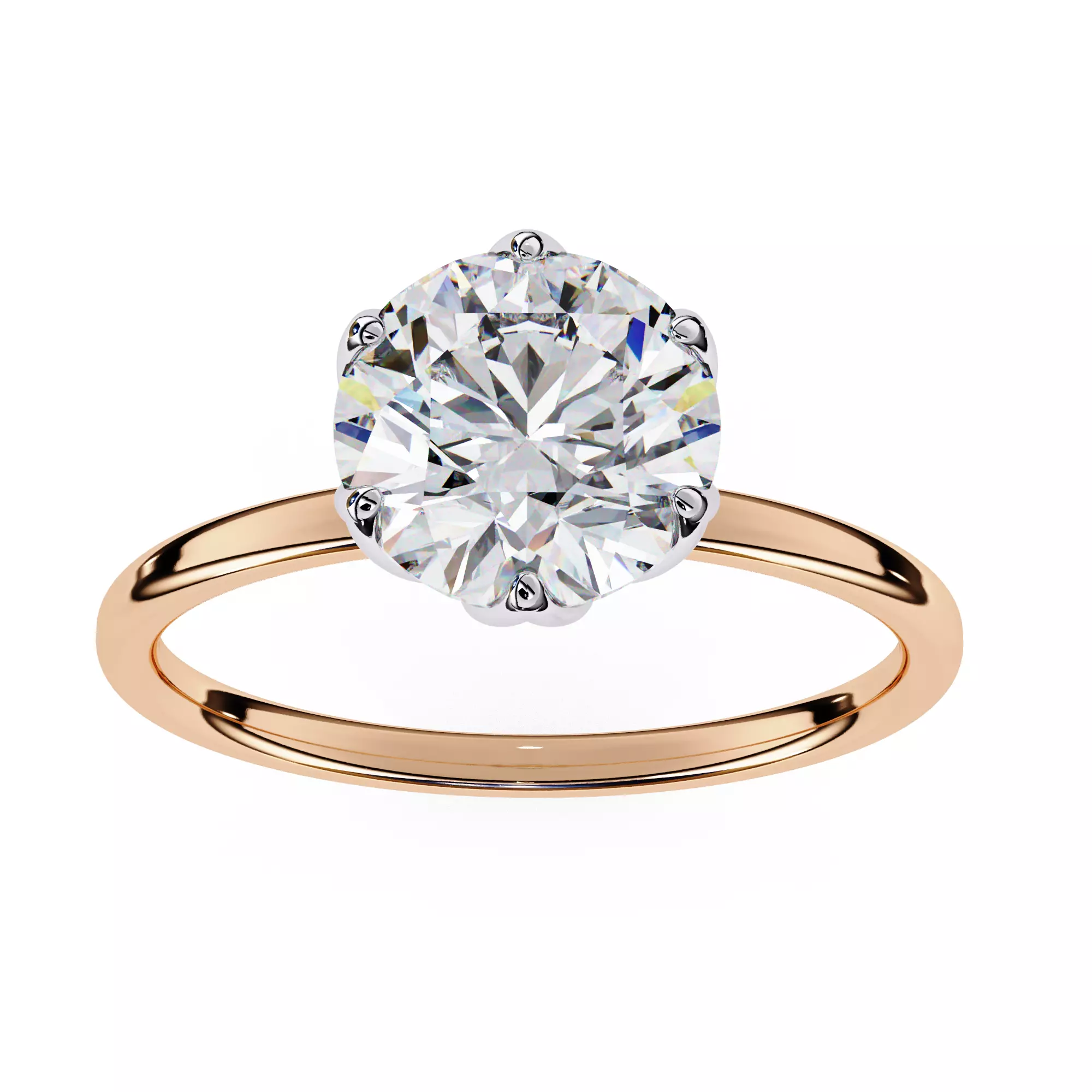 Mono Solitaire Diamond Ring 360 animation renders 3dm stl  3D print model_0