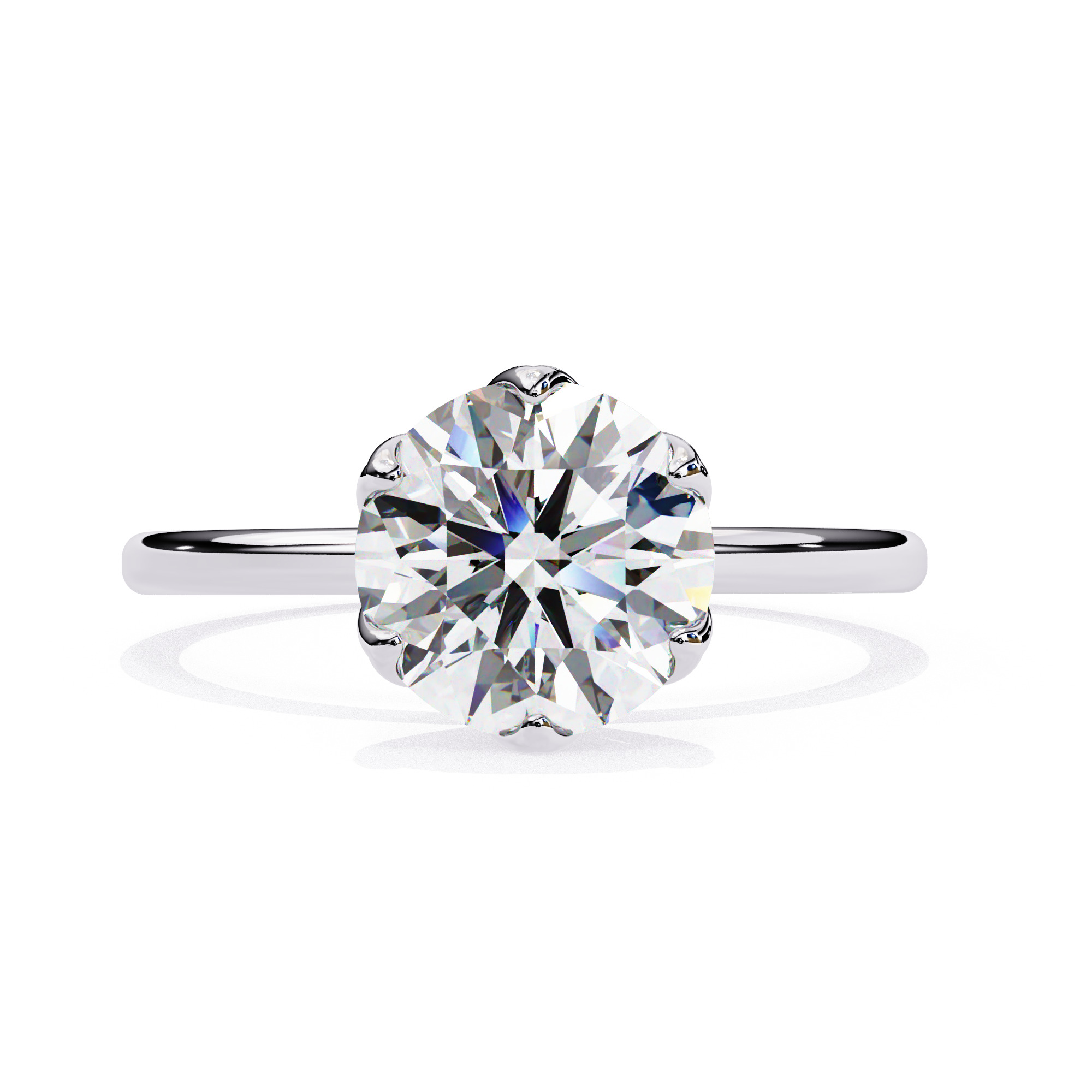 Mono Solitaire Diamond Ring 360 animation renders 3dm stl  3D print model_5