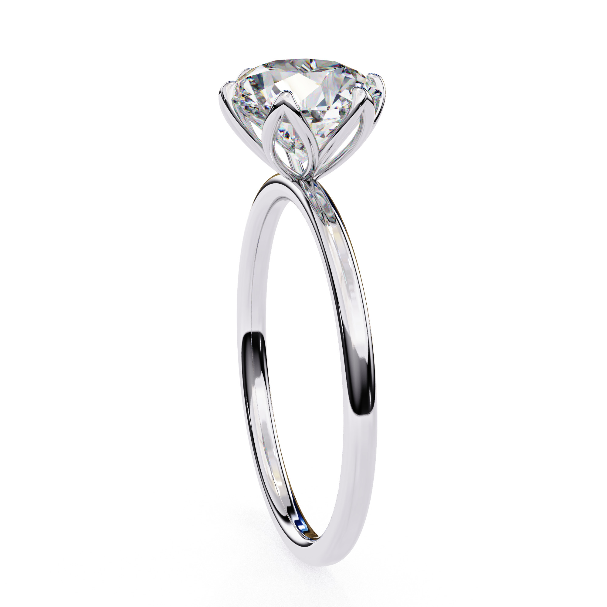 Mono Solitaire Diamond Ring 360 animation renders 3dm stl  3D print model_7