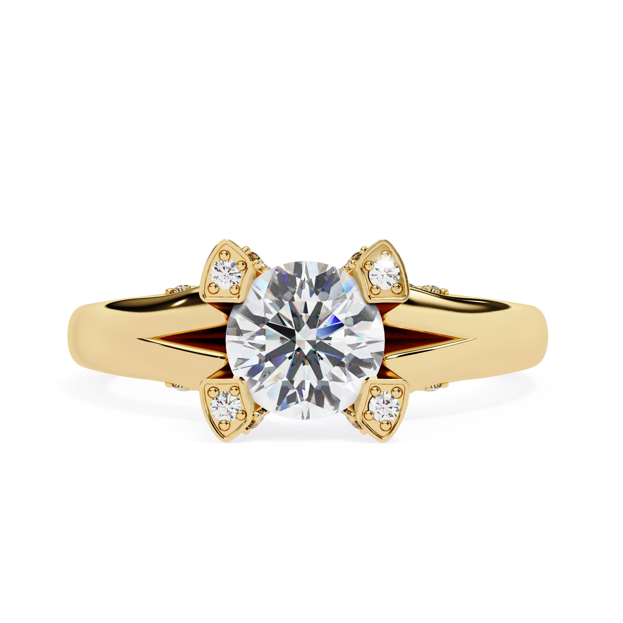 Mono Solitaire Diamond Ring 360 animation renders 3dm stl  3D print model_6