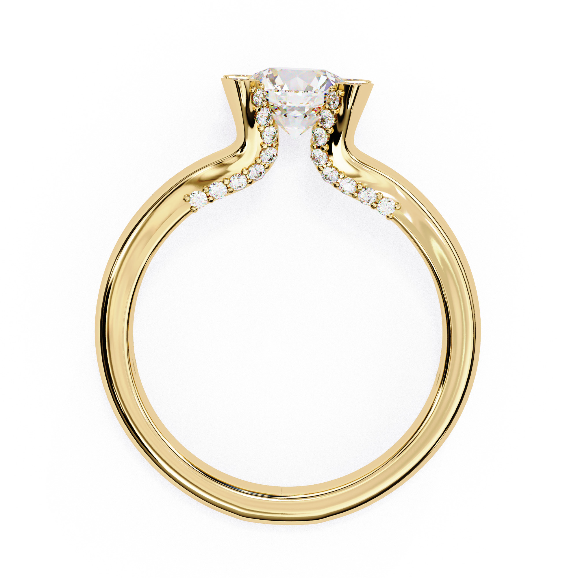 Mono Solitaire Diamond Ring 360 animation renders 3dm stl  3D print model_4
