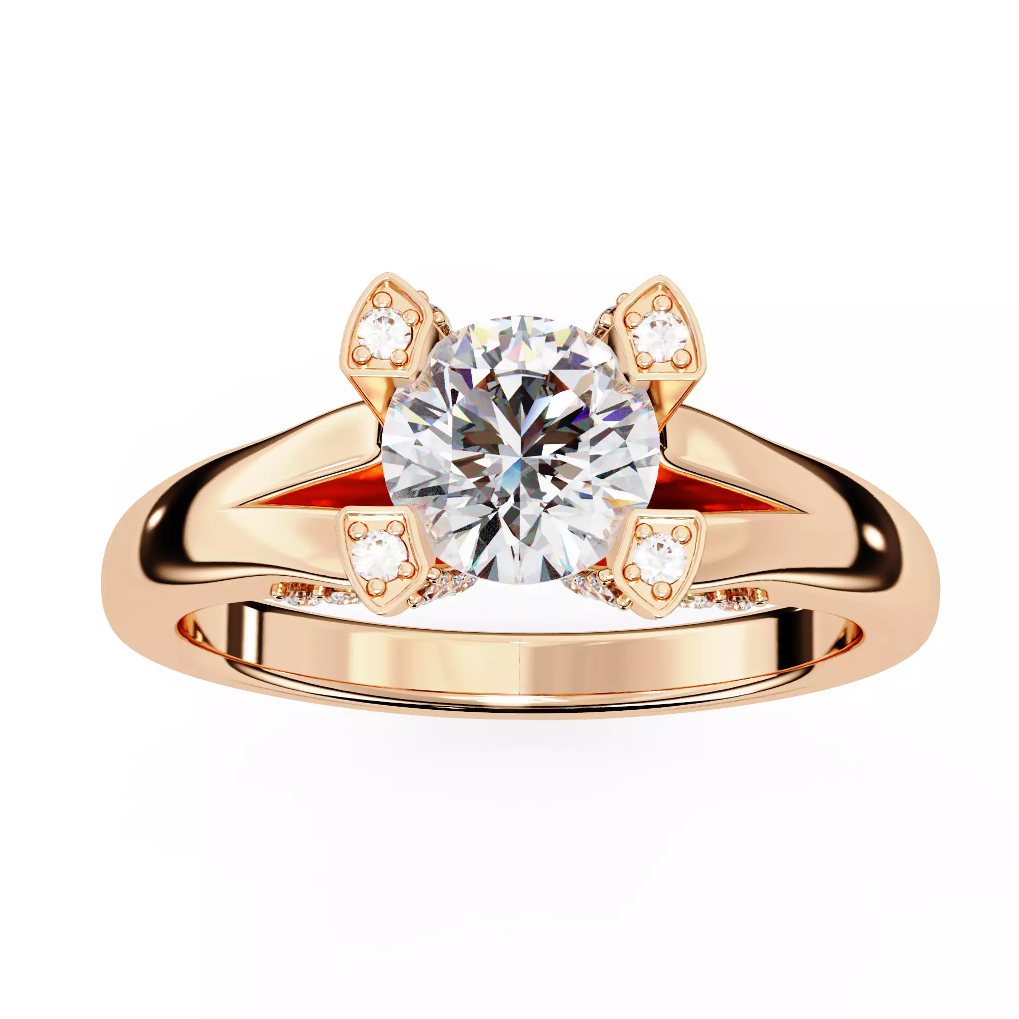 Mono Solitaire Diamond Ring 360 animation renders 3dm stl  3D print model_0