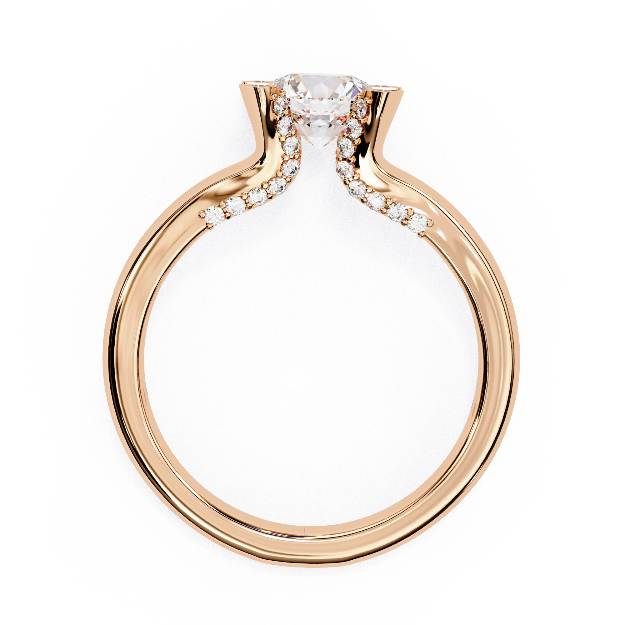 Mono Solitaire Diamond Ring 360 animation renders 3dm stl  3D print model_3