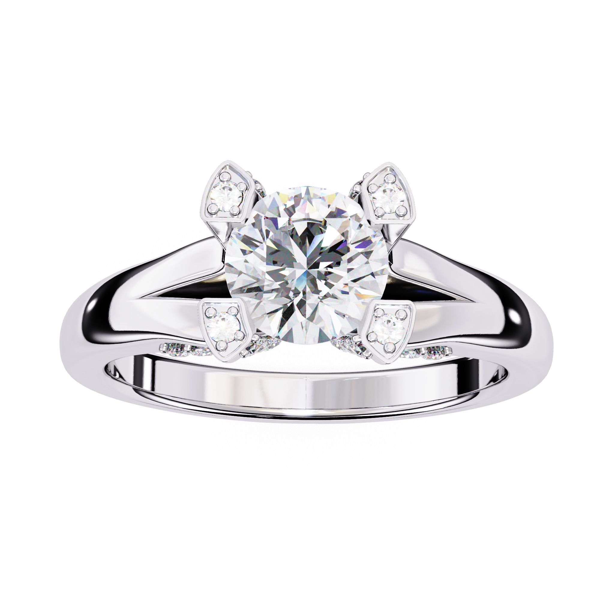 Mono Solitaire Diamond Ring 360 animation renders 3dm stl  3D print model_12